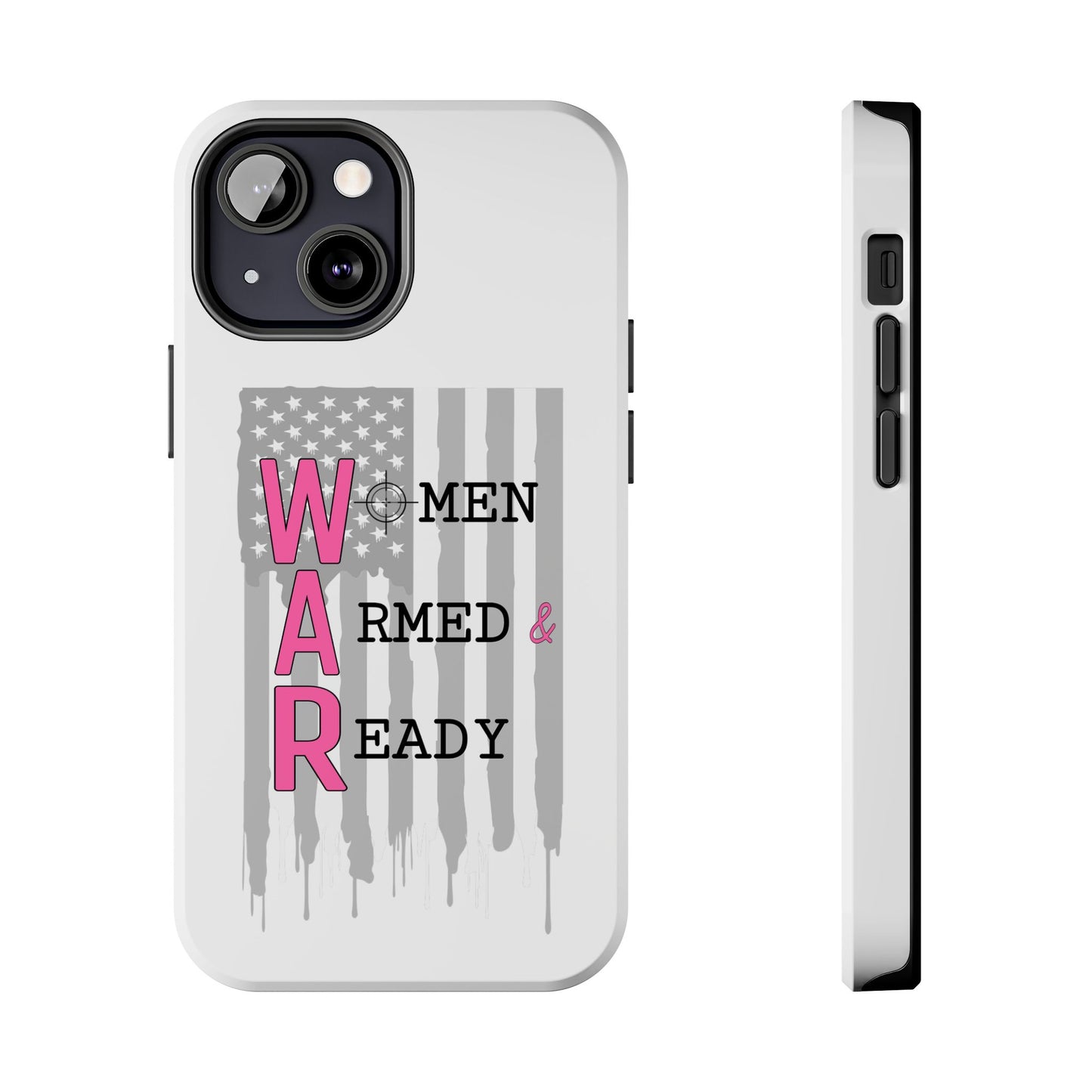 Women Armed & Ready Phone Case - Vertical Flag