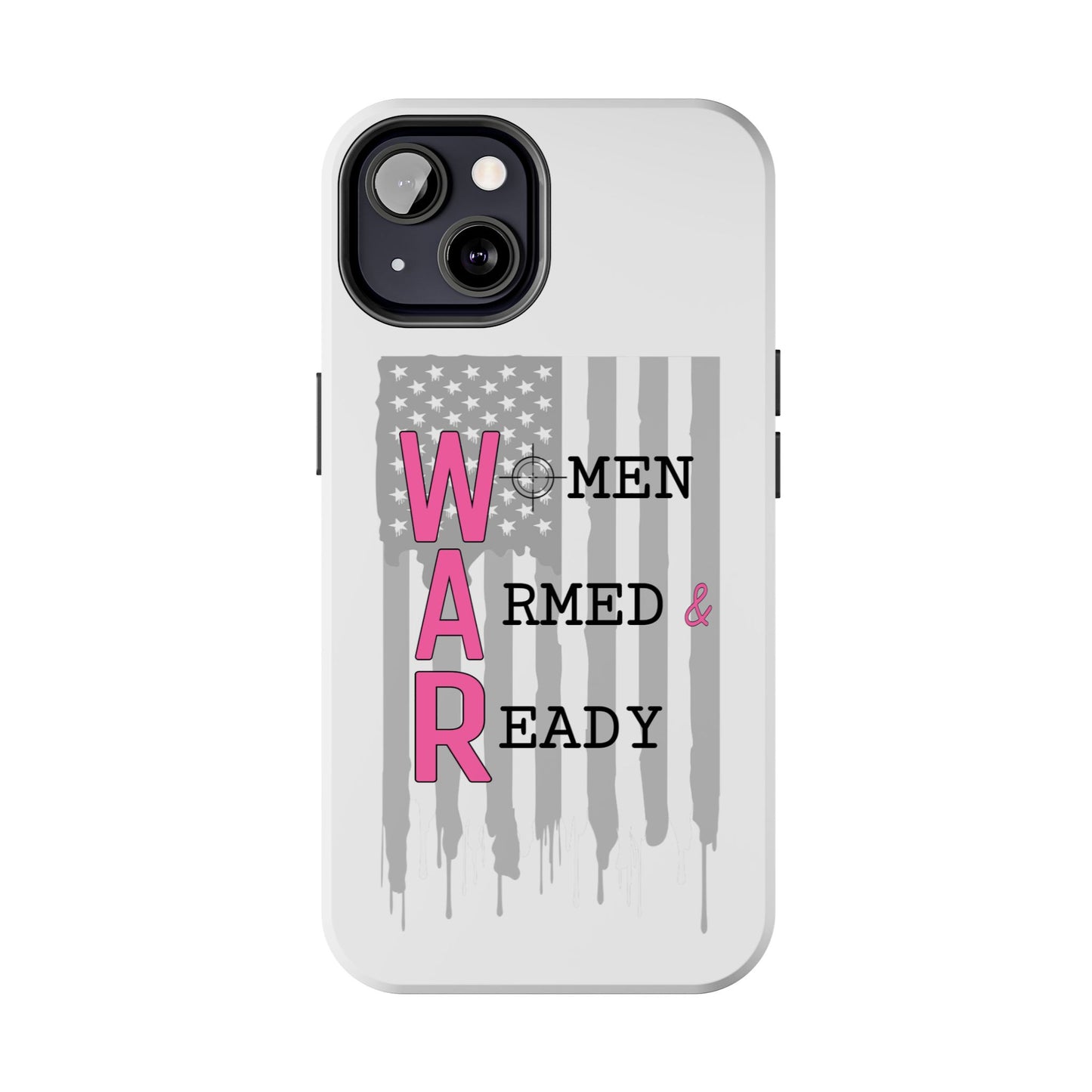 Women Armed & Ready Phone Case - Vertical Flag