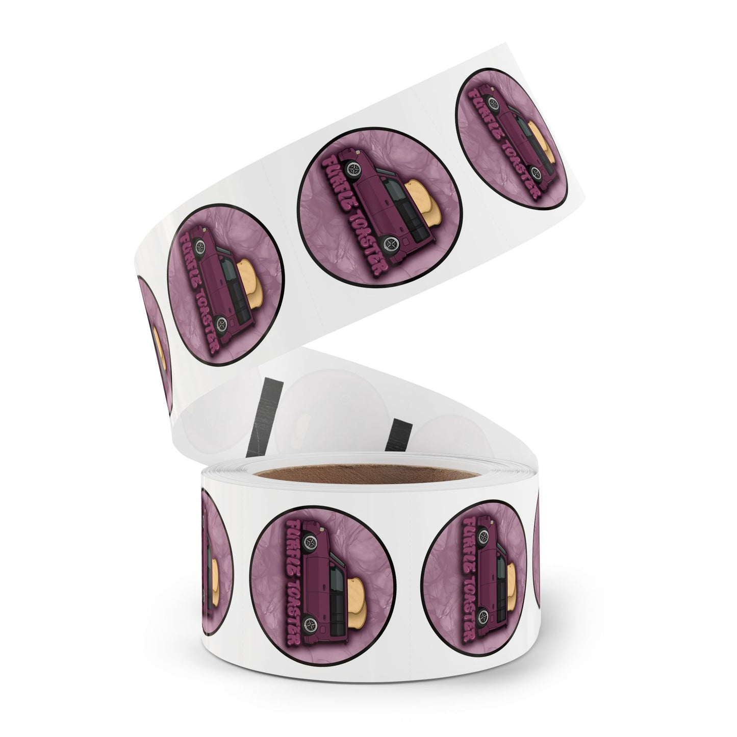 Purple Toaster Sticker Roll