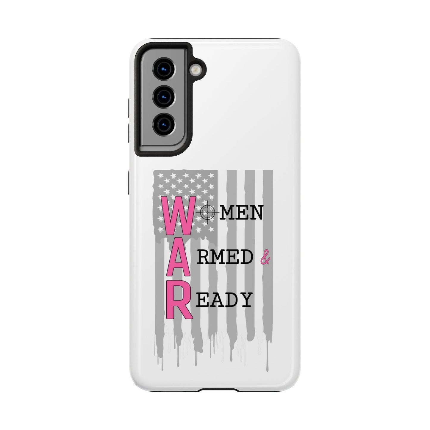 Women Armed & Ready Phone Case - Vertical Flag