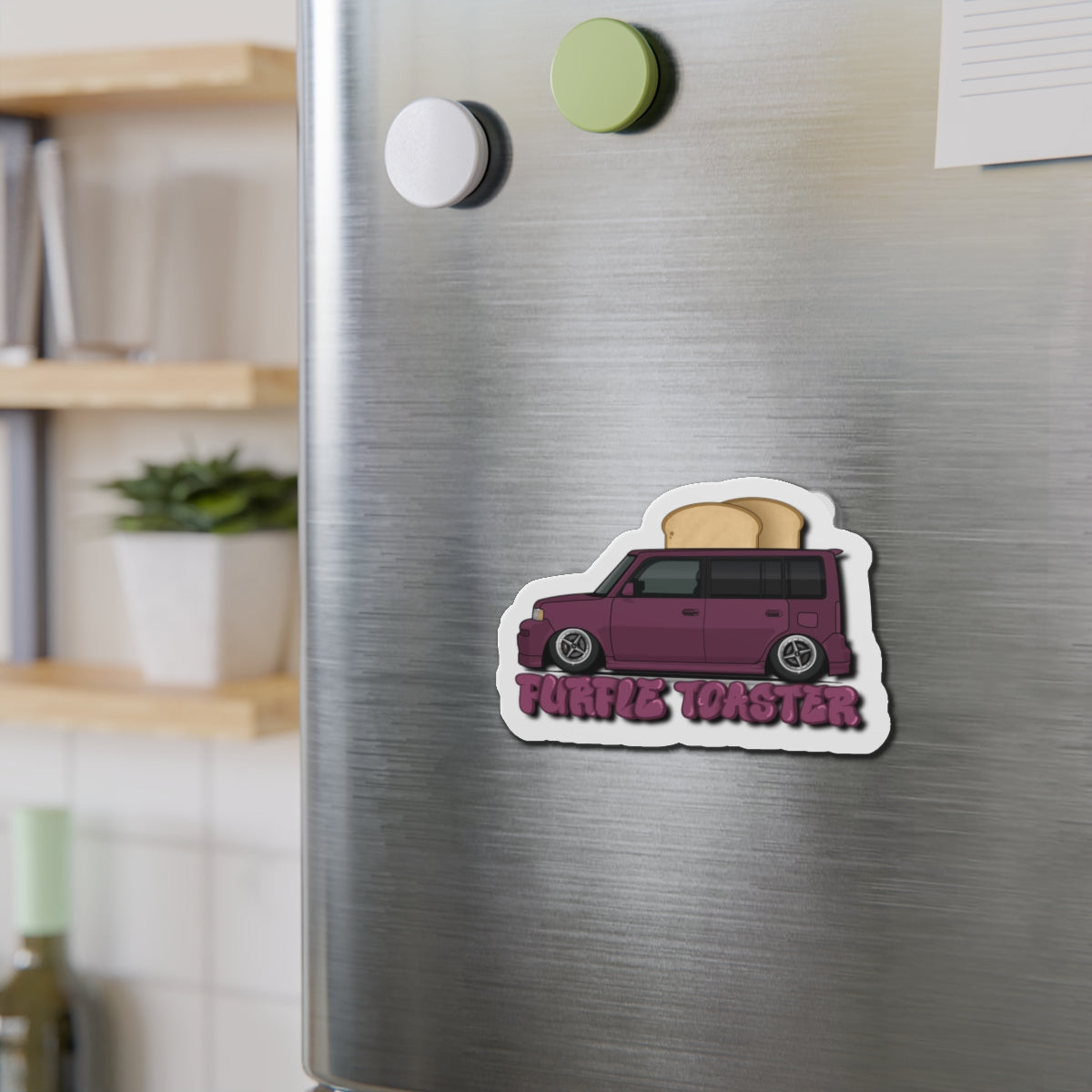 Purple Toaster Die-Cut Magnets