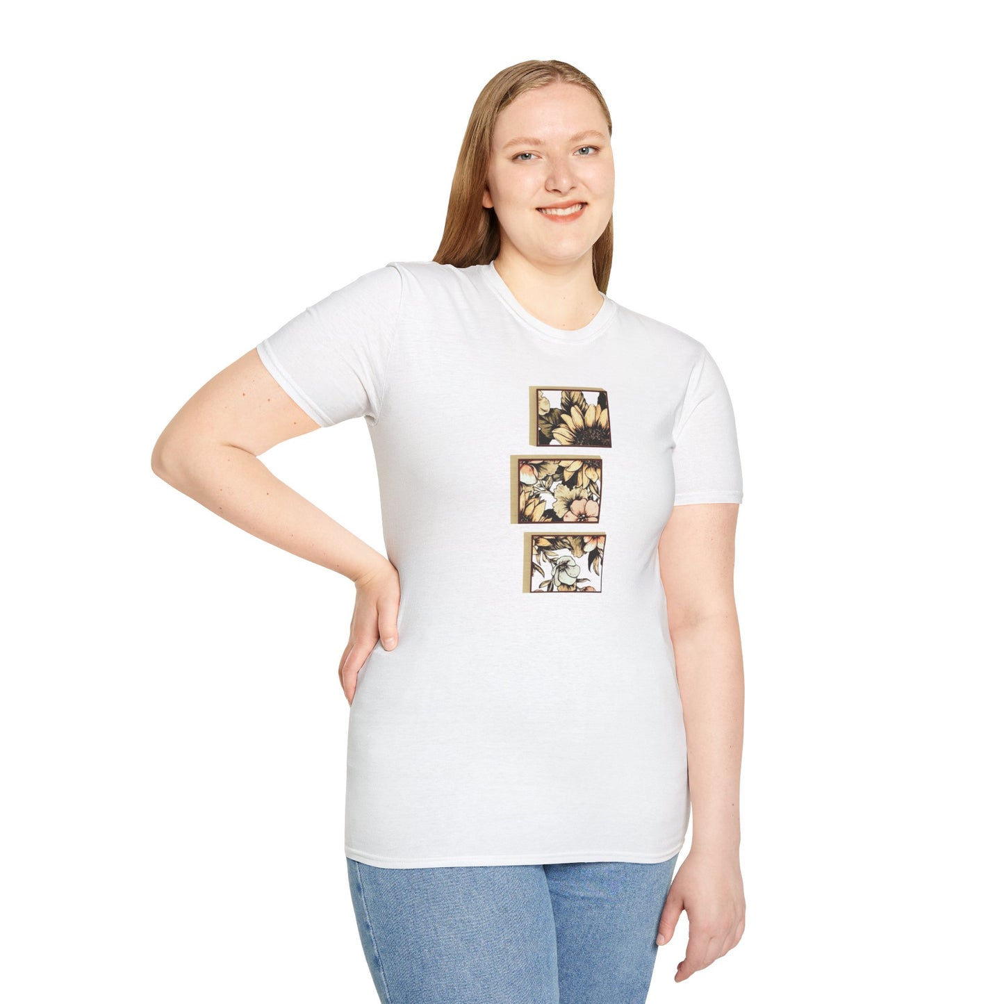 custom vintage flower shirt white shirt mockup 2