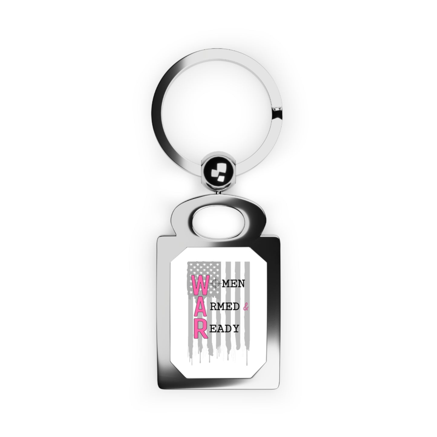 W.A.R. White Dog Tag Style Keyring