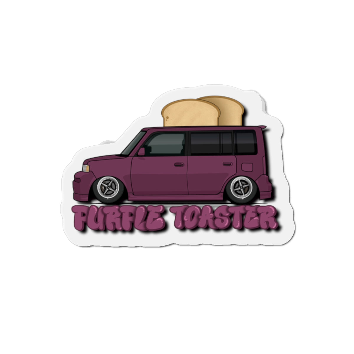Purple Toaster Die-Cut Magnets