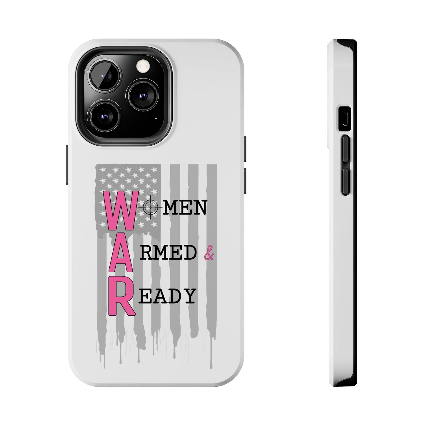 Women Armed & Ready Phone Case - Vertical Flag