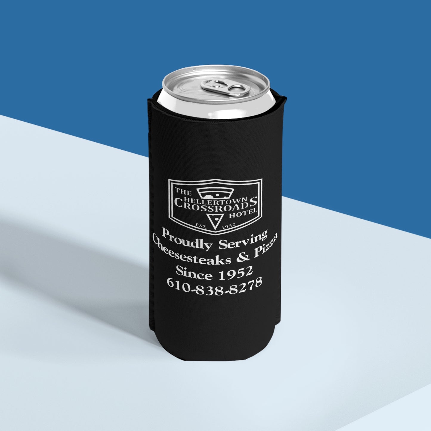 The Hellertown Crossroads Hotel - Slim Can Cooler - Coozy