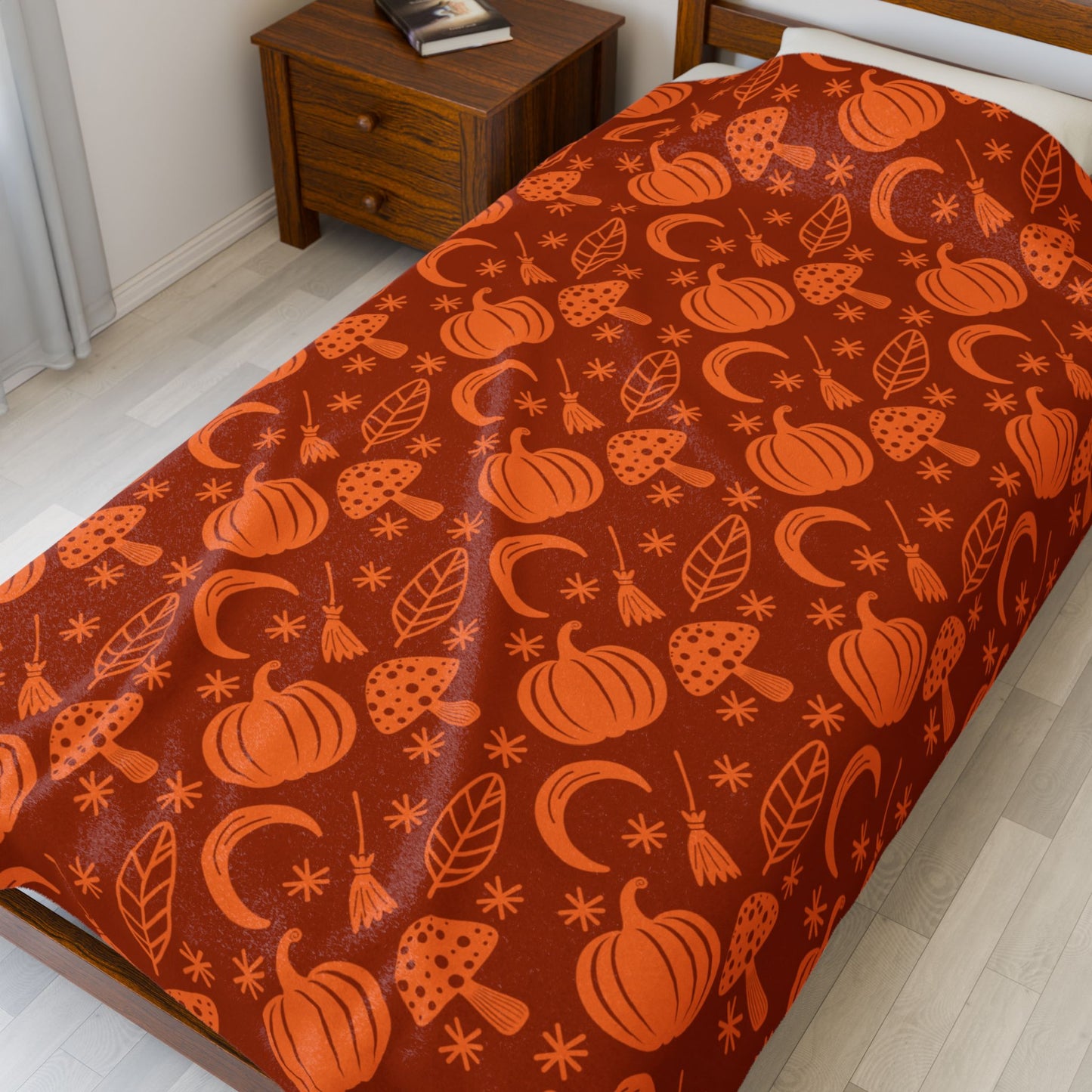 Pumpkin Pattern Fall Velveteen Plush Blanket