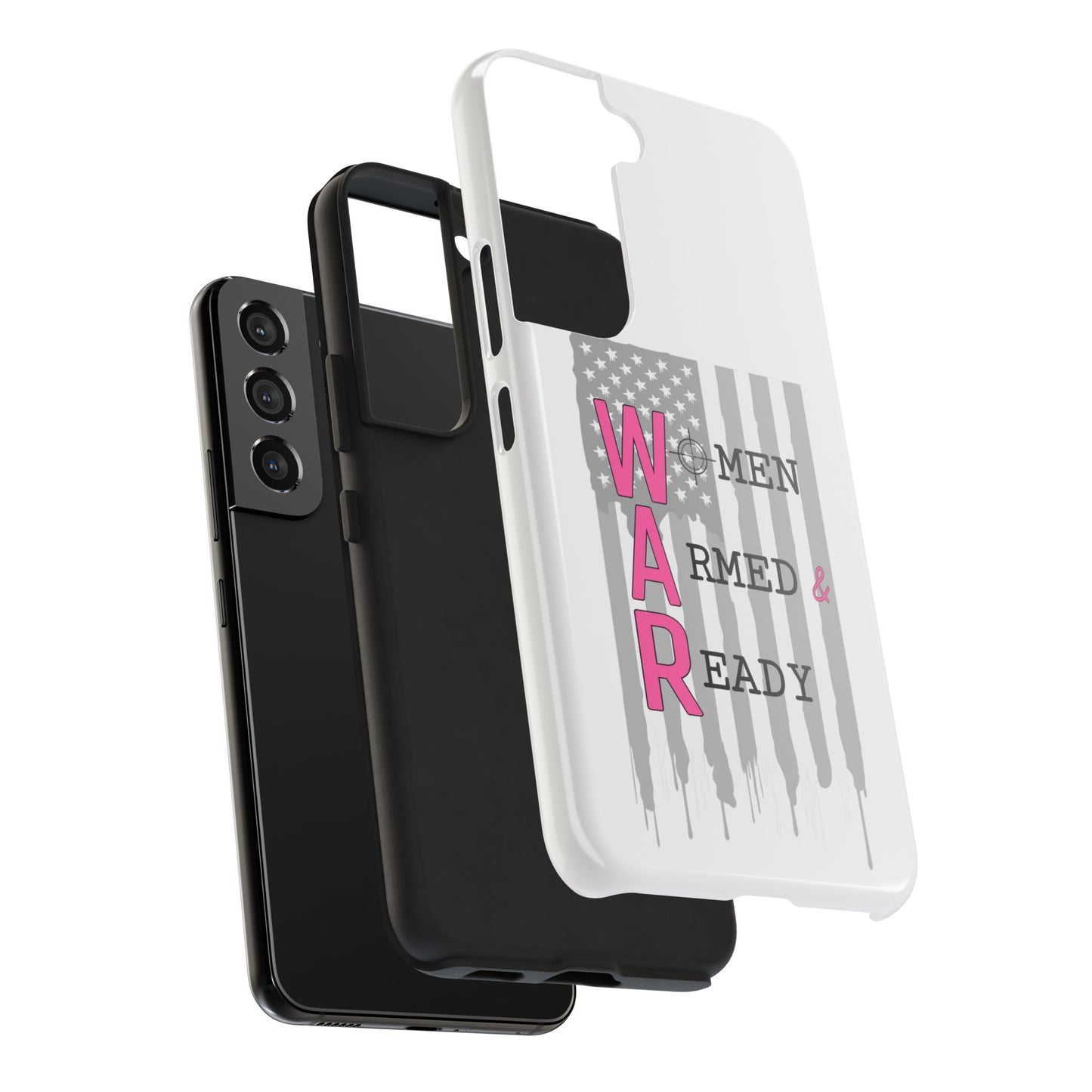 Women Armed & Ready Phone Case - Vertical Flag