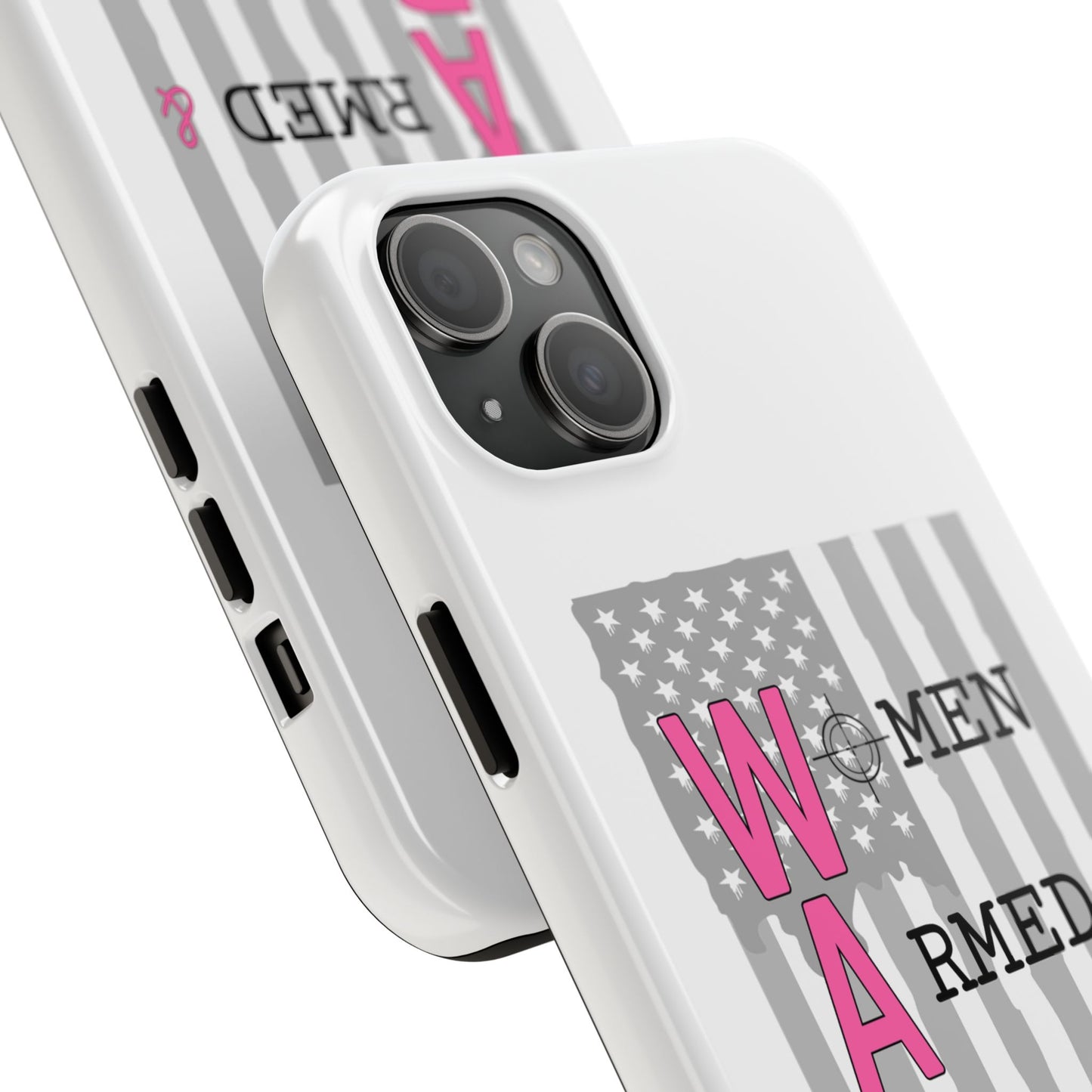 Women Armed & Ready Phone Case - Vertical Flag