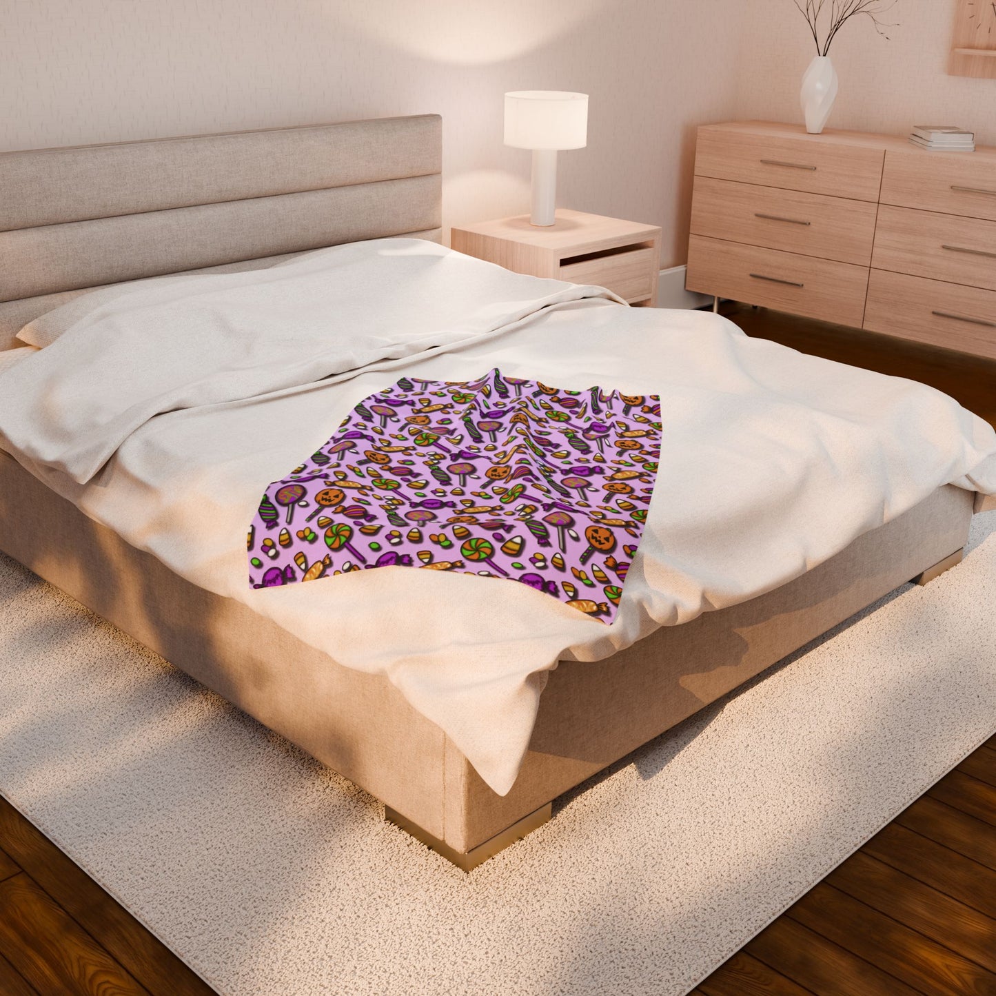 Halloween Candy Velveteen Plush Blanket