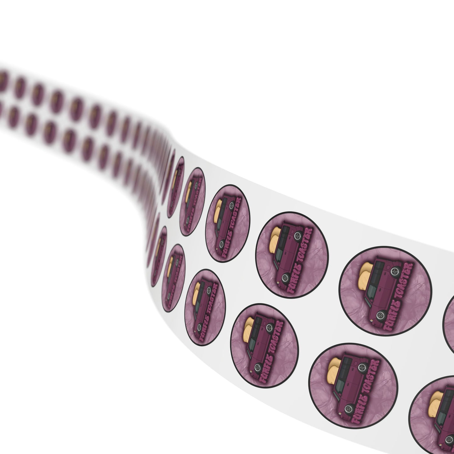 Purple Toaster Sticker Roll