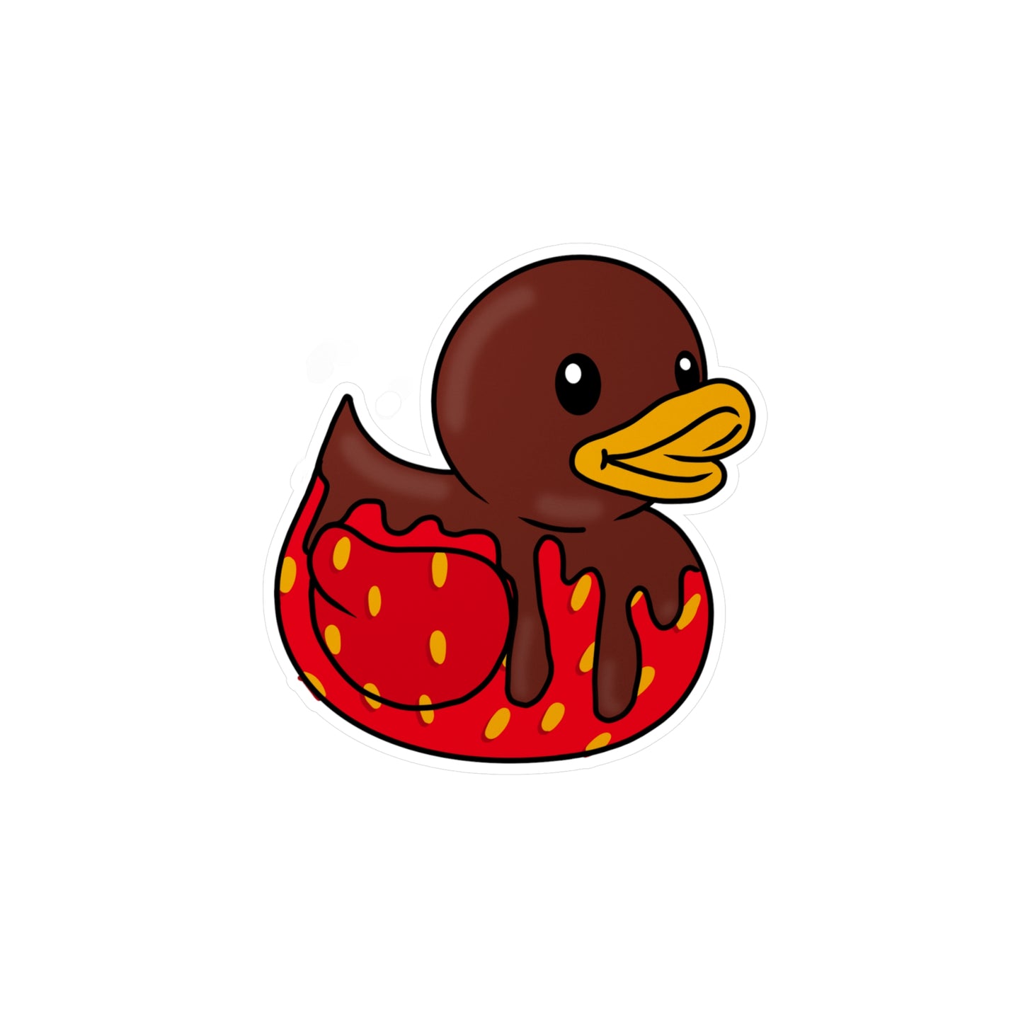 Chocolate Covered Strawberry Duck Kiss-Cut Vinyl Decal