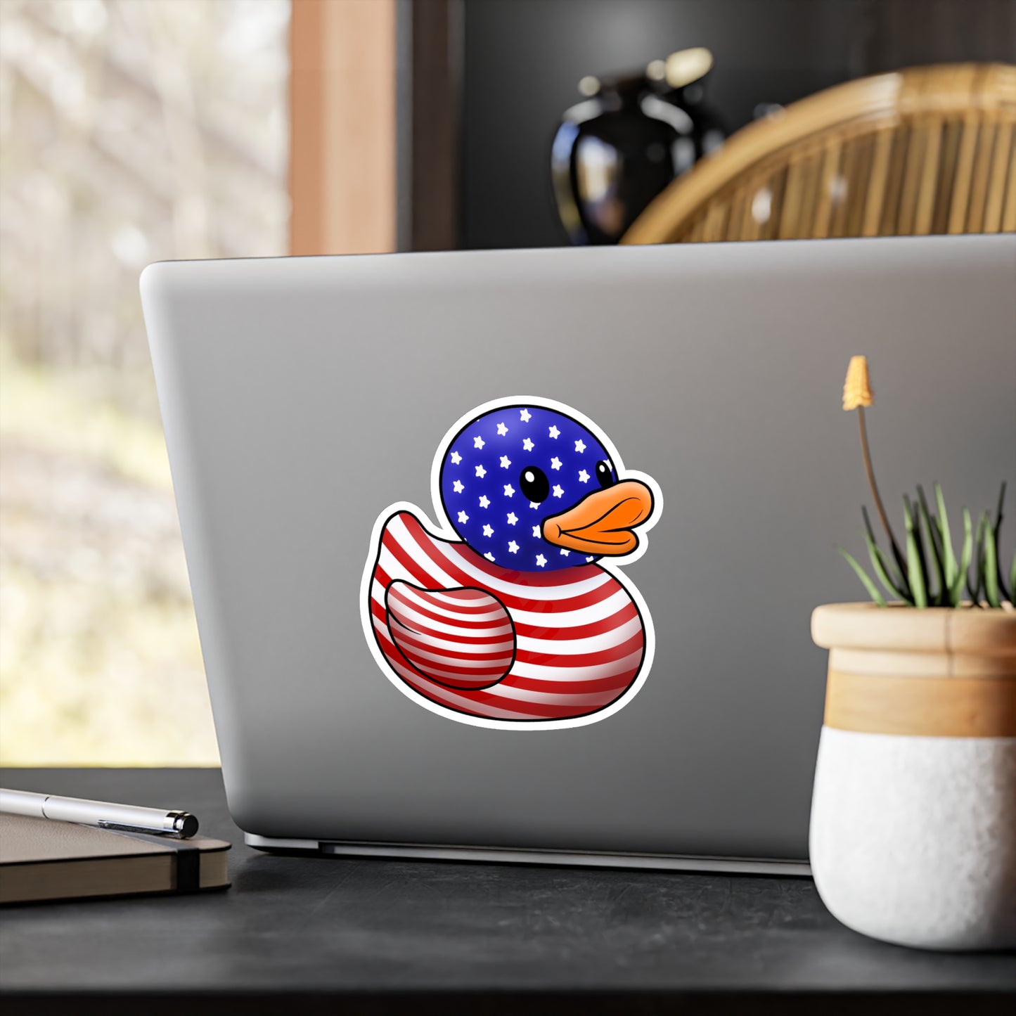Patriotic Duck Kiss-Cut Vinyl Decal