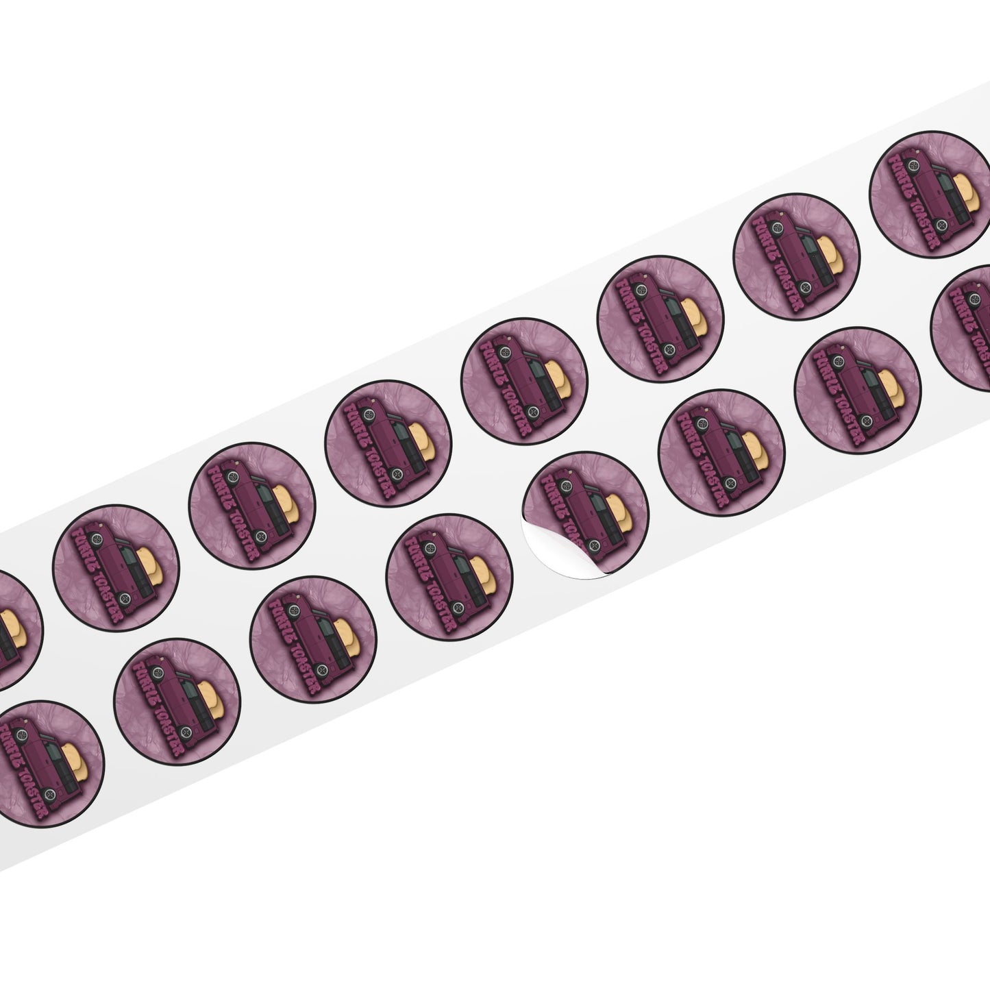 Purple Toaster Sticker Roll