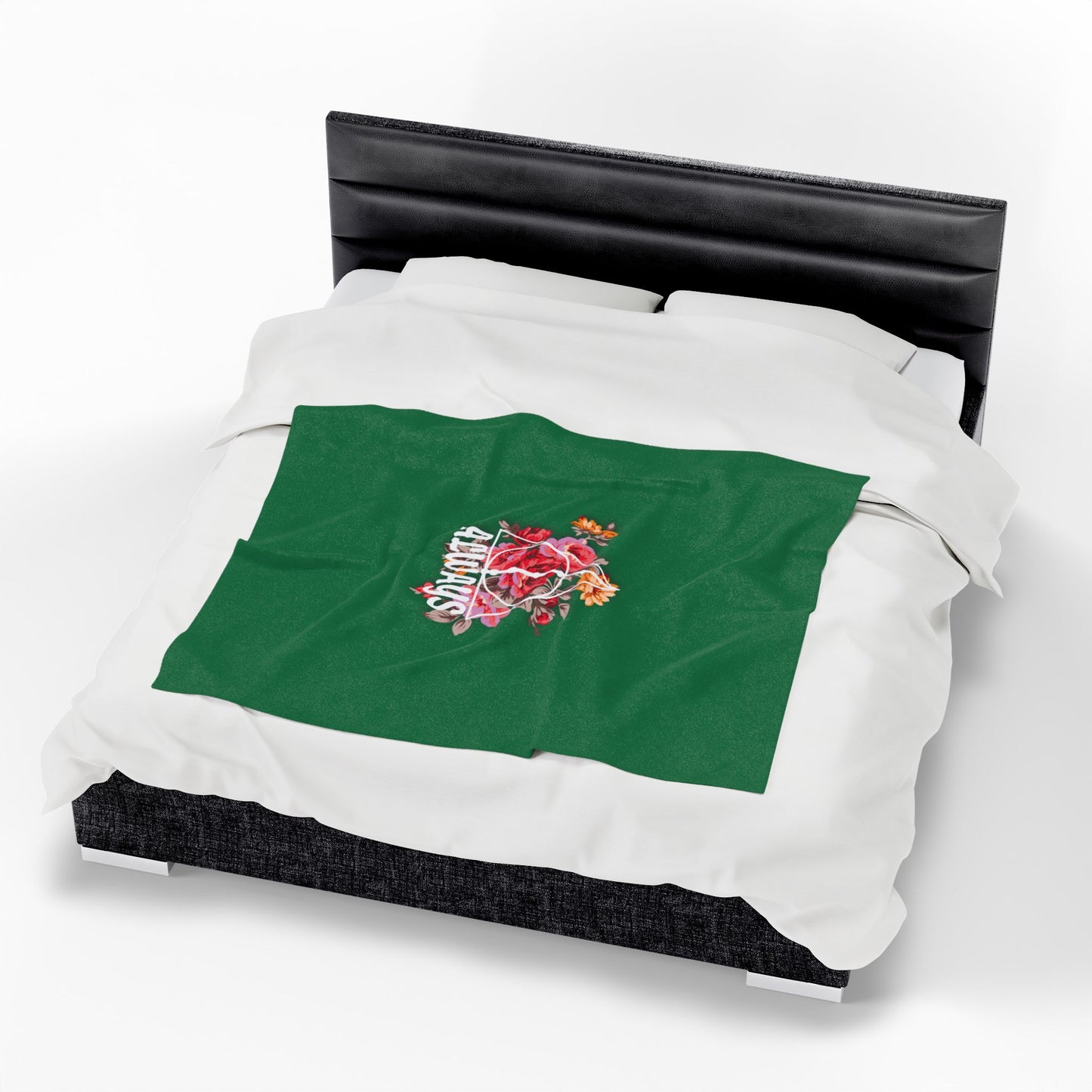 Slytherin 'Always' Floral Design Velveteen Plush Blanket