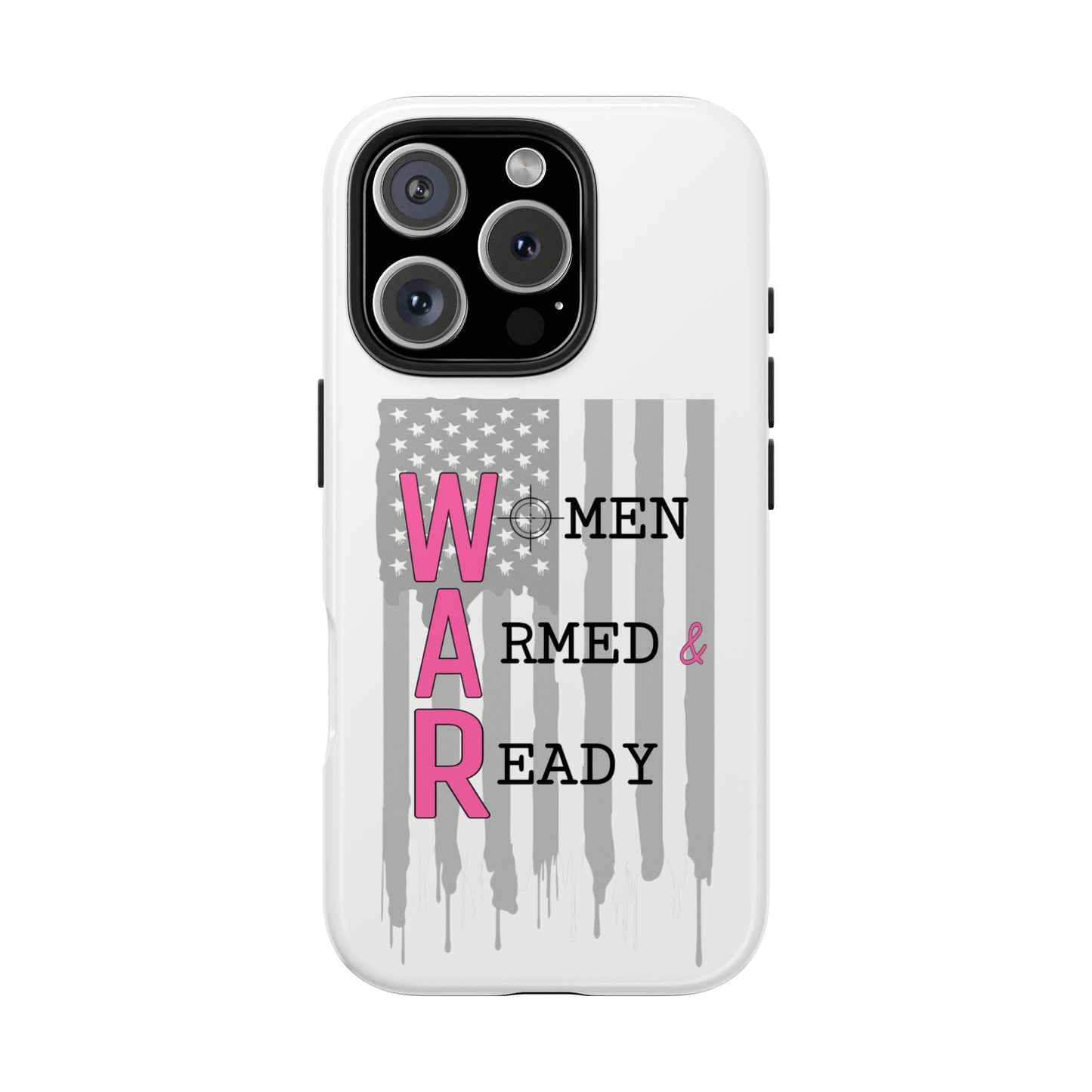 Women Armed & Ready Phone Case - Vertical Flag