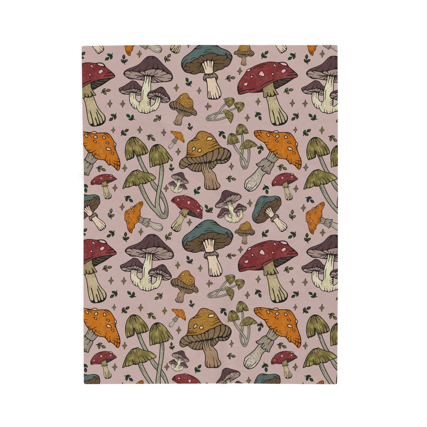 Mushroom Pattern Velveteen Plush Blanket