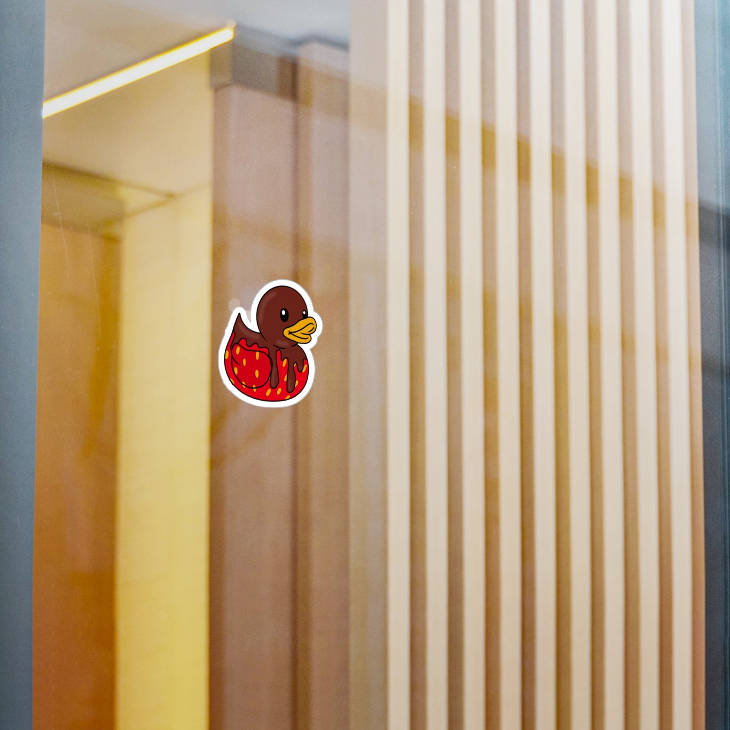 Chocolate Covered Strawberry Duck Kiss-Cut Vinyl Decal