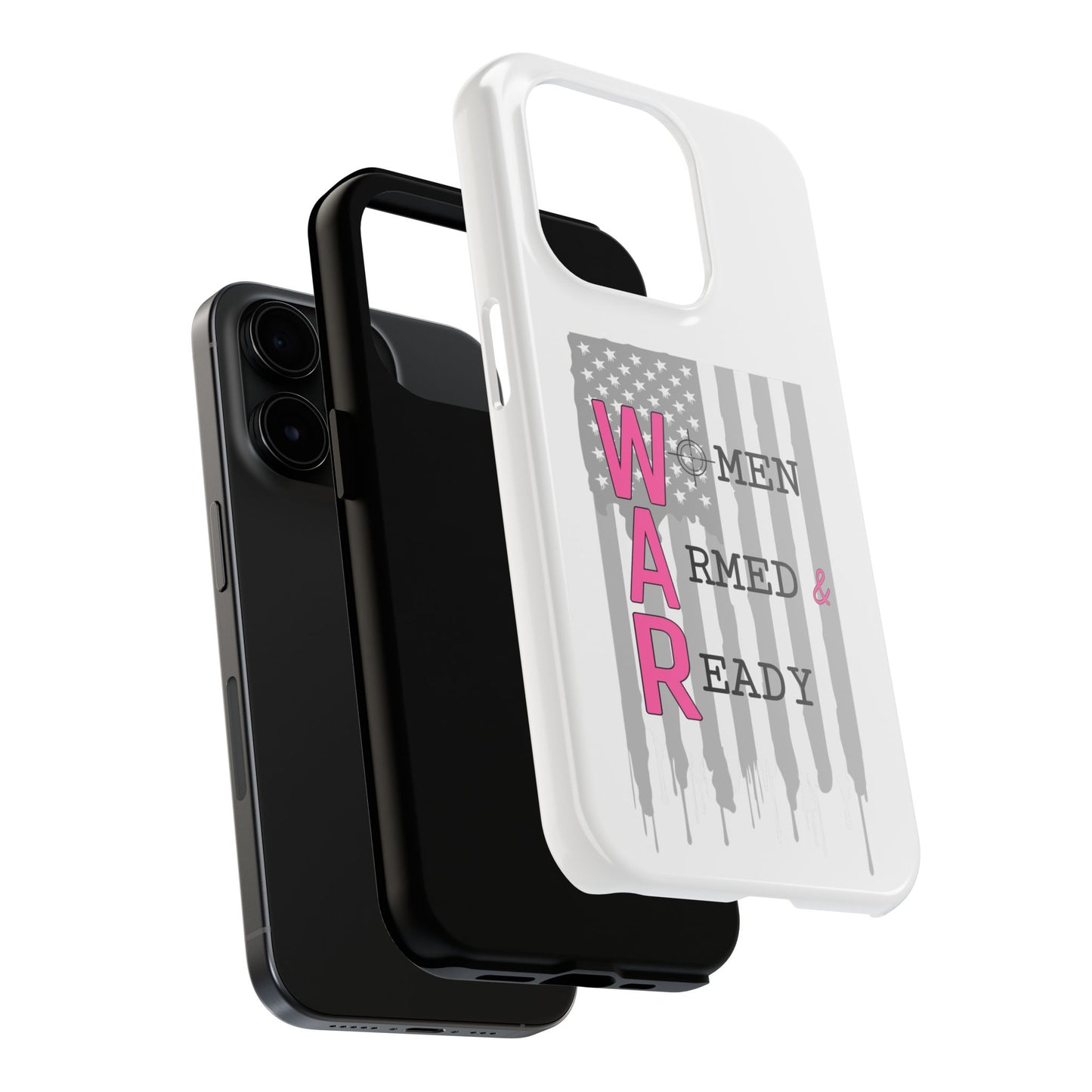 Women Armed & Ready Phone Case - Vertical Flag