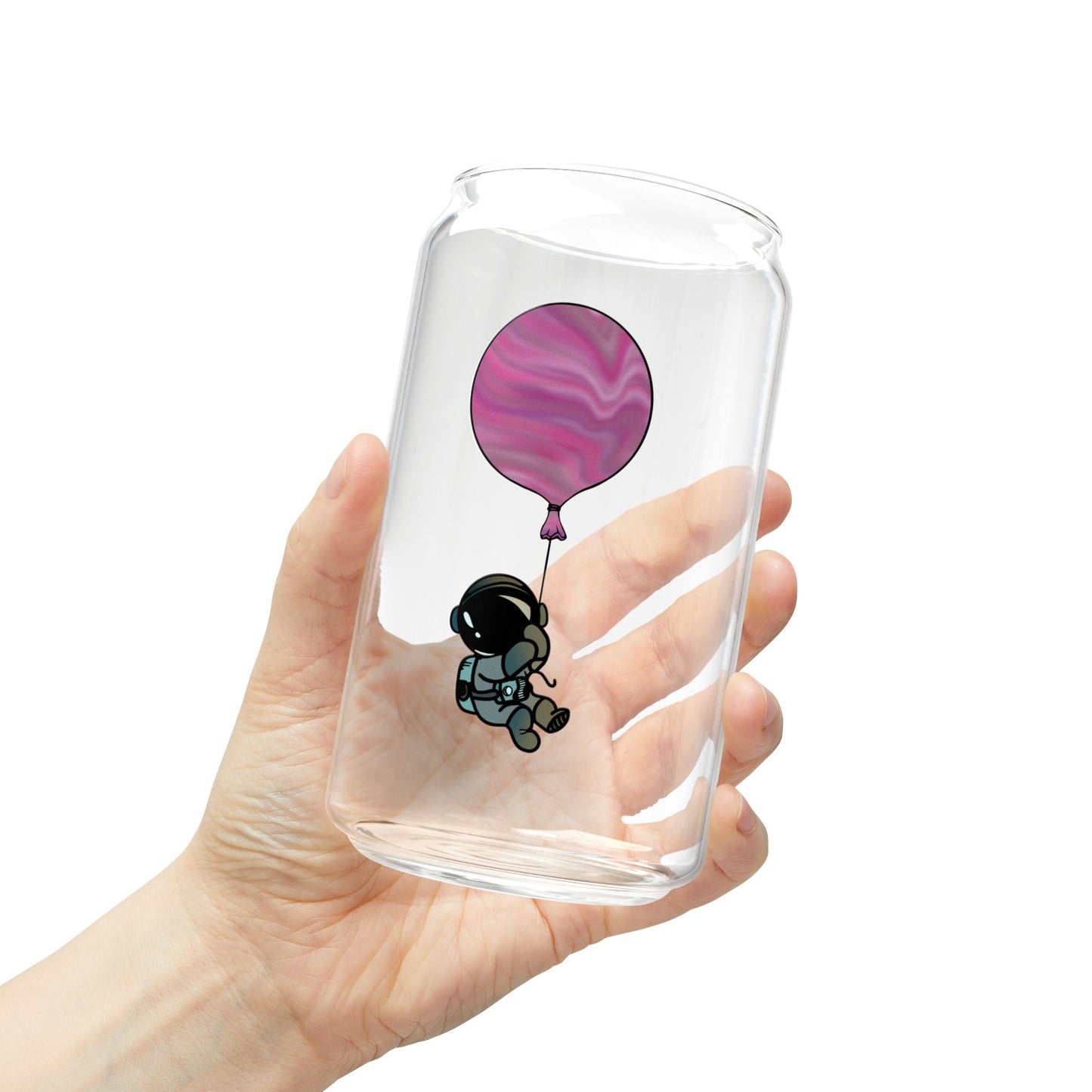 Astronaut Sipper Glass - 16oz with Bamboo Lid & Straw