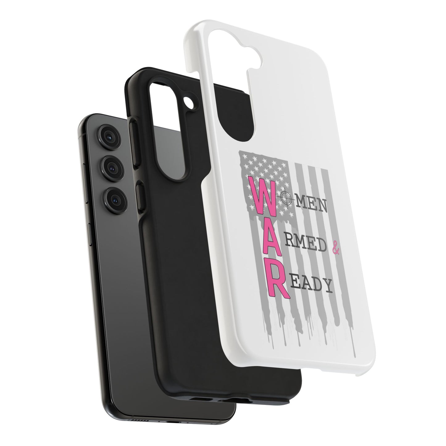 Women Armed & Ready Phone Case - Vertical Flag