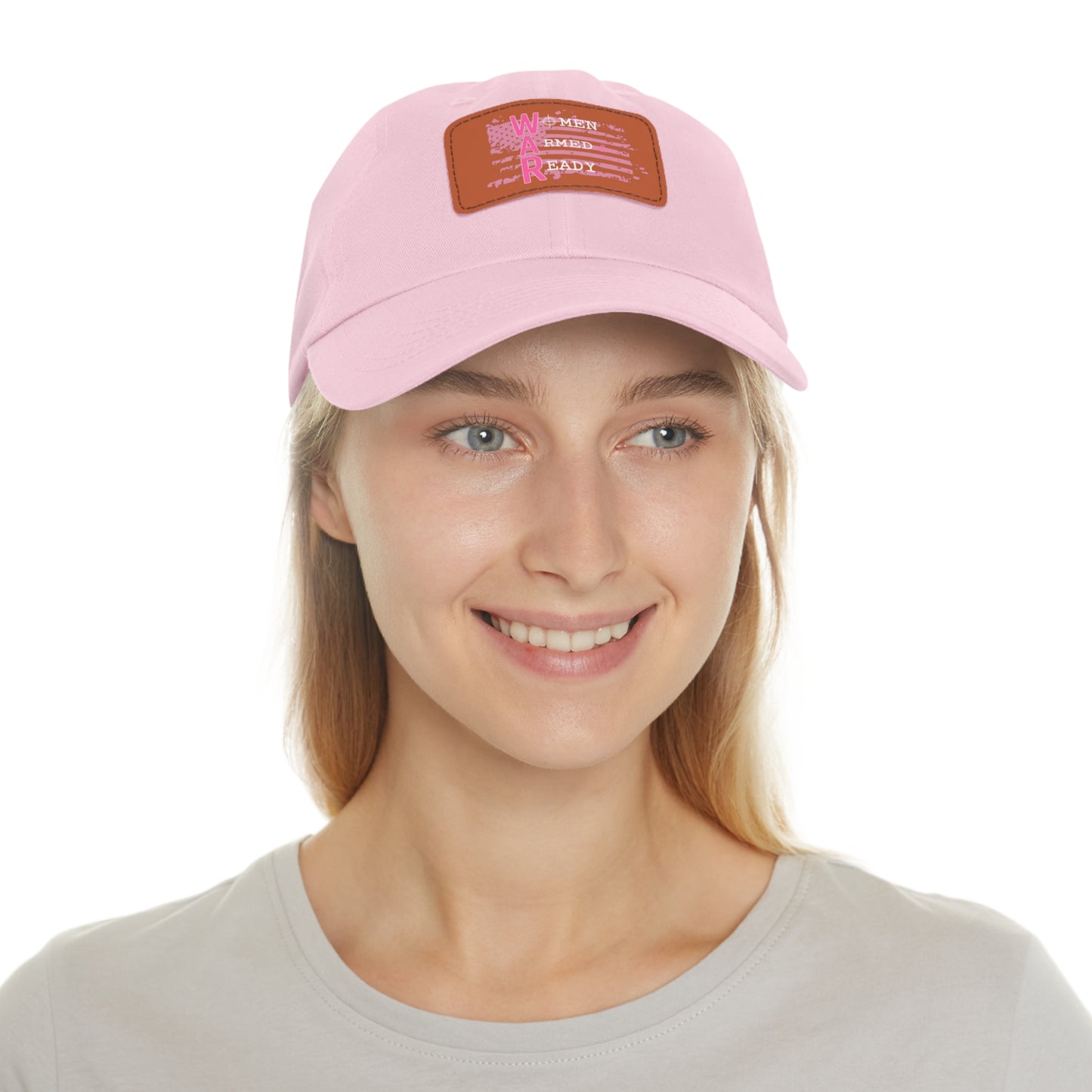 Women Armed & Ready Pink Flag With Leather Patch