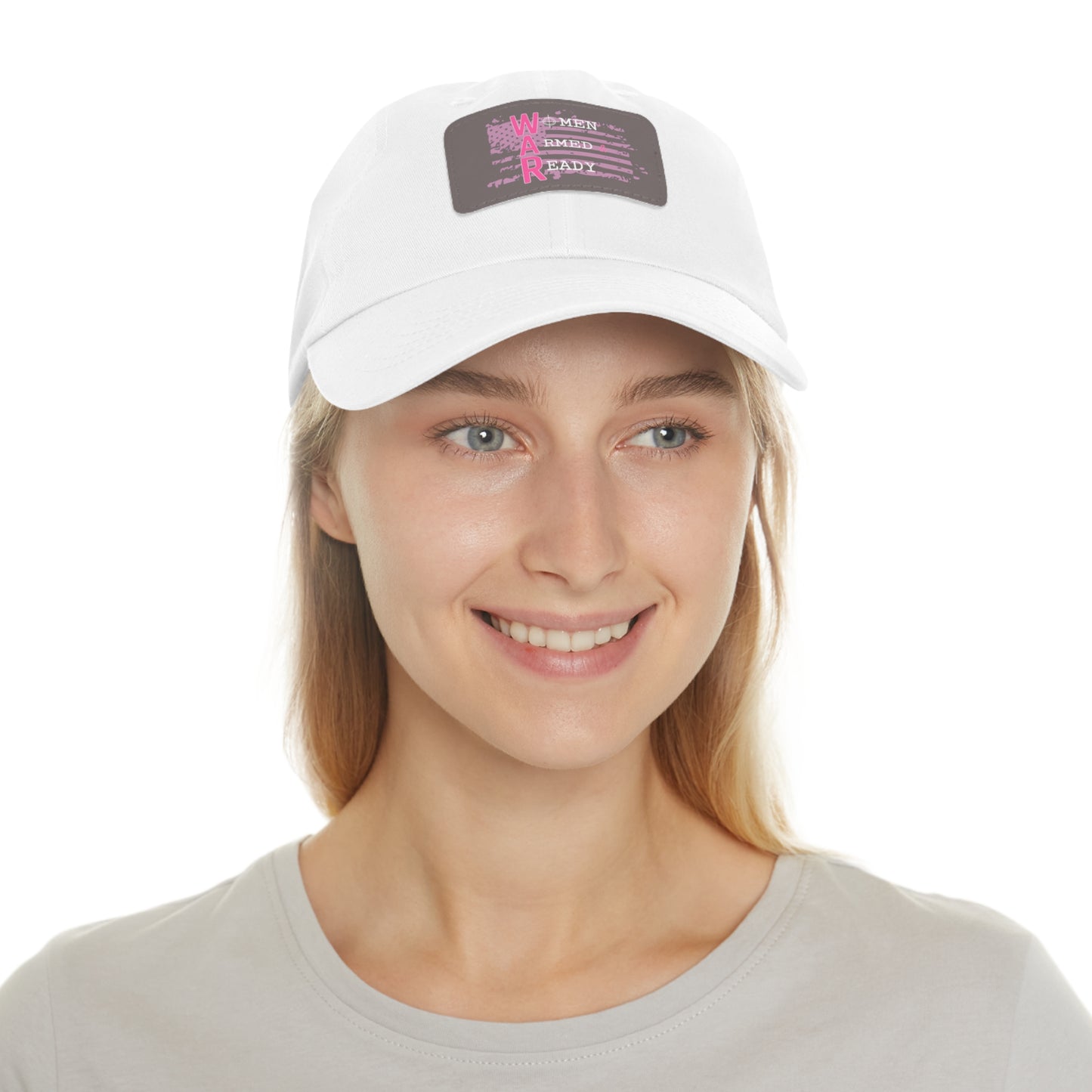 Women Armed & Ready Pink Flag With Leather Patch