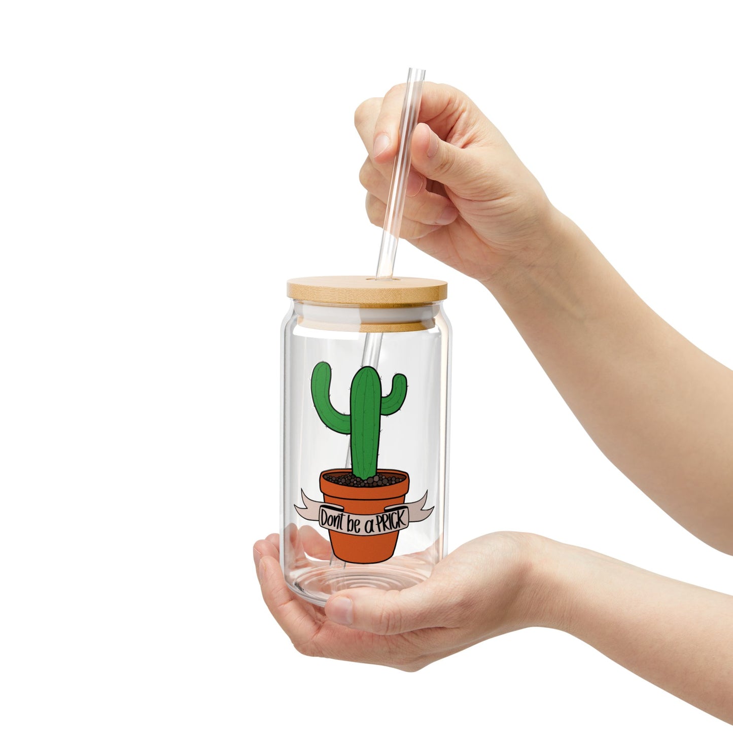 Cactus Sipper Glass | 16oz Drinking Jar