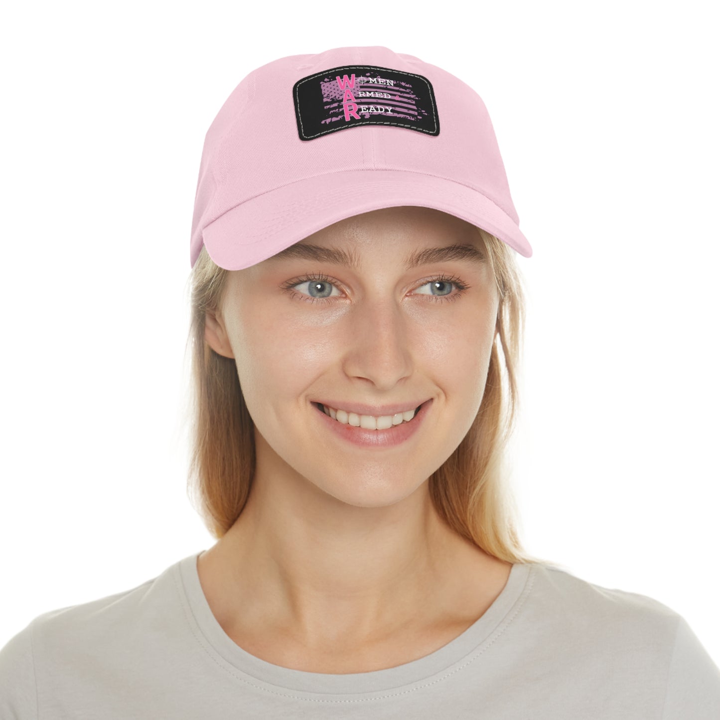 Women Armed & Ready Pink Flag With Leather Patch