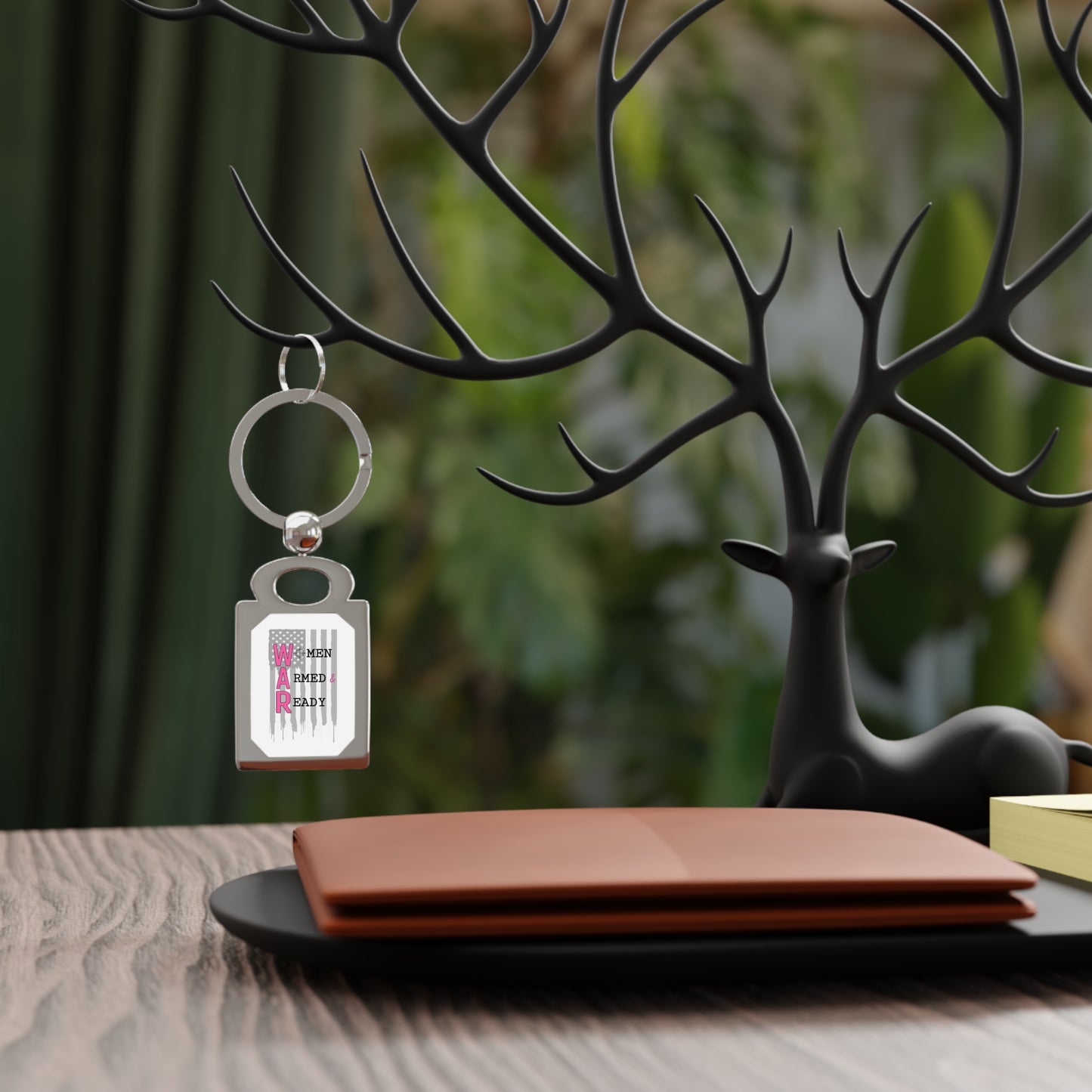 W.A.R. White Dog Tag Style Keyring