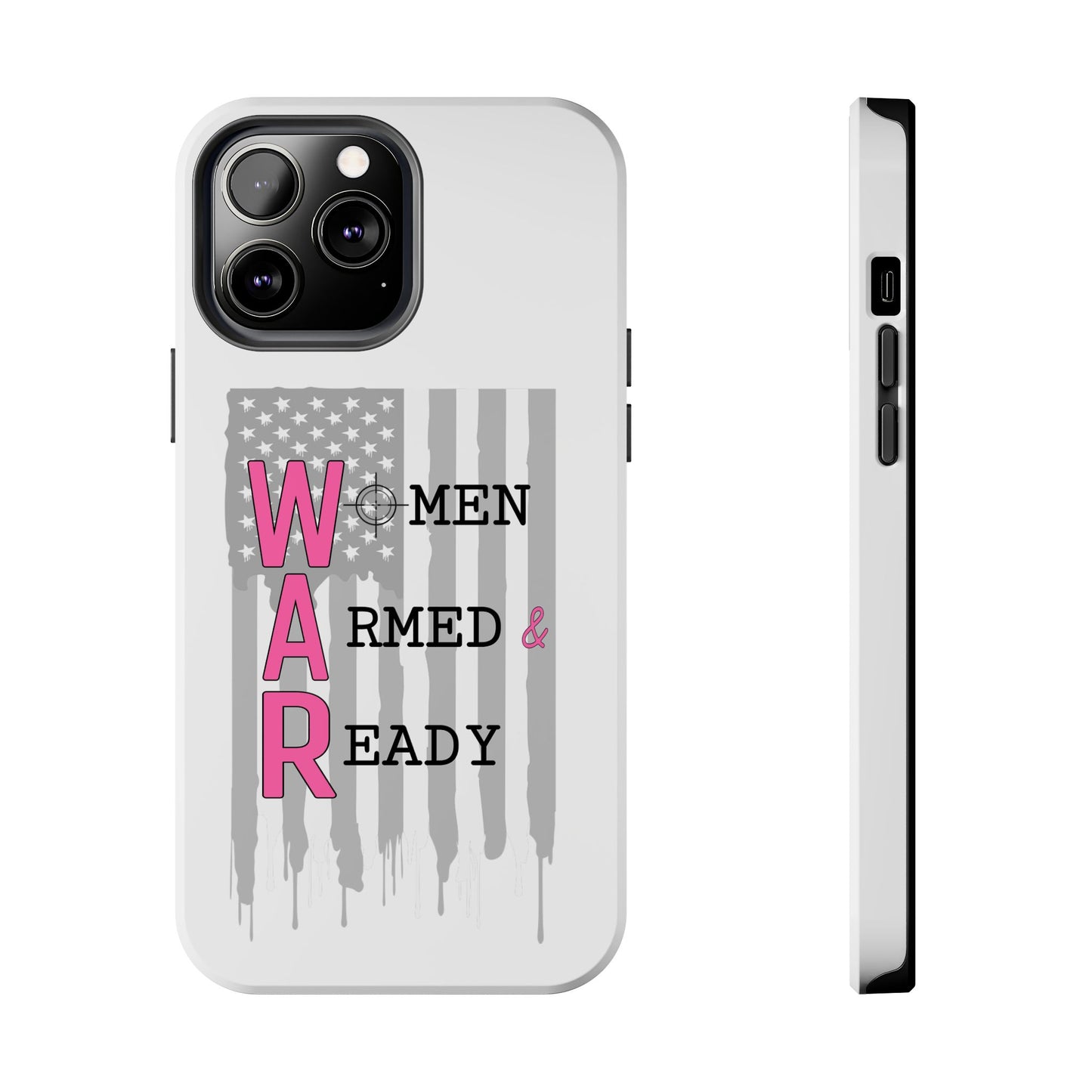 Women Armed & Ready Phone Case - Vertical Flag