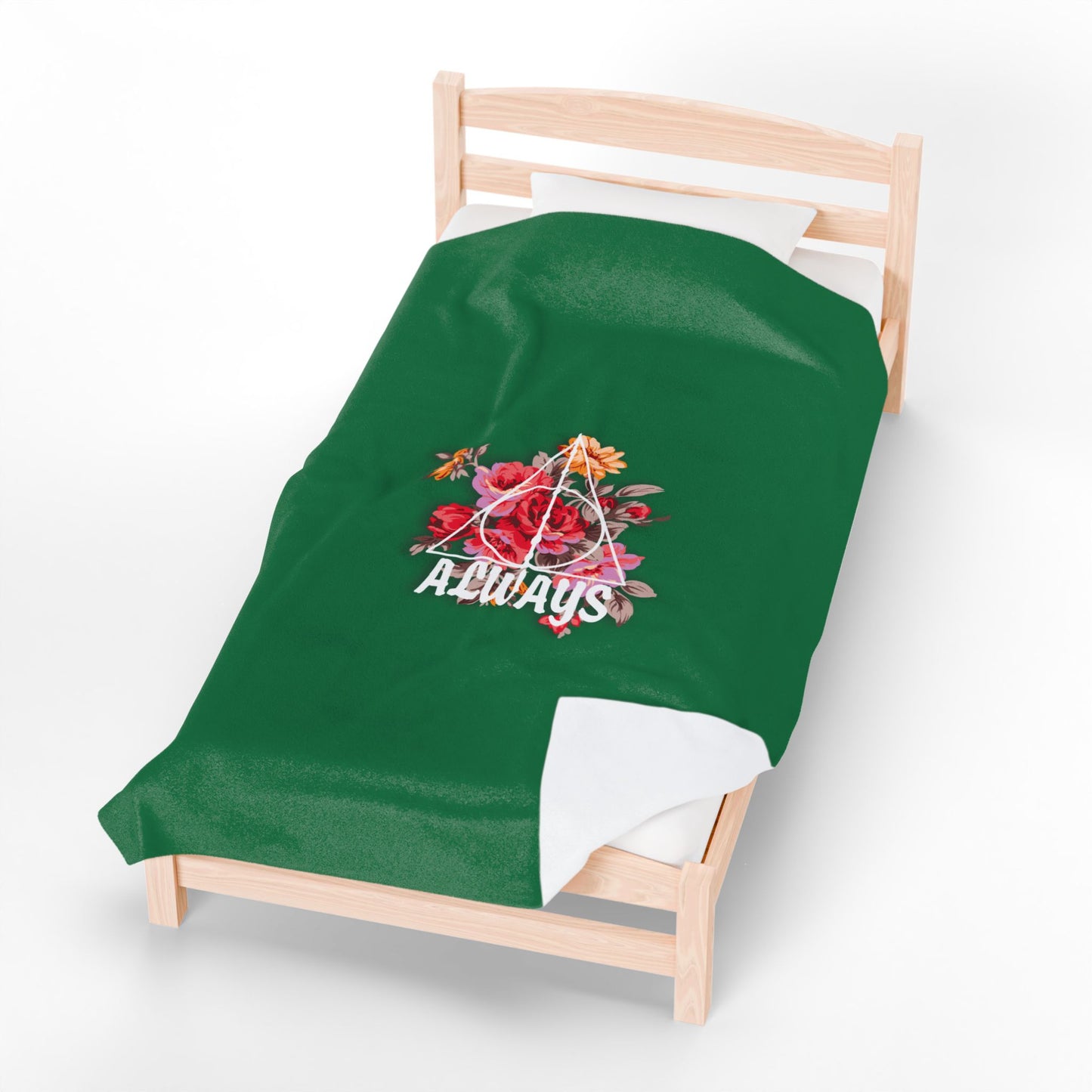 Slytherin 'Always' Floral Design Velveteen Plush Blanket