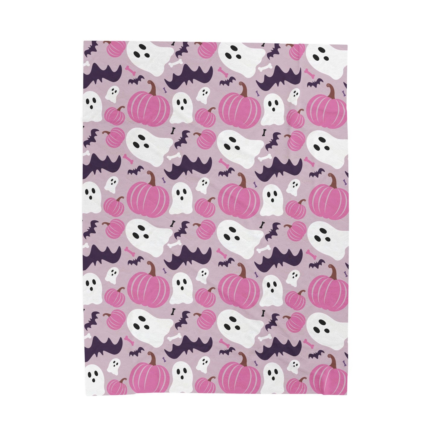 Halloween Ghost & Pumpkin Plush Blanket