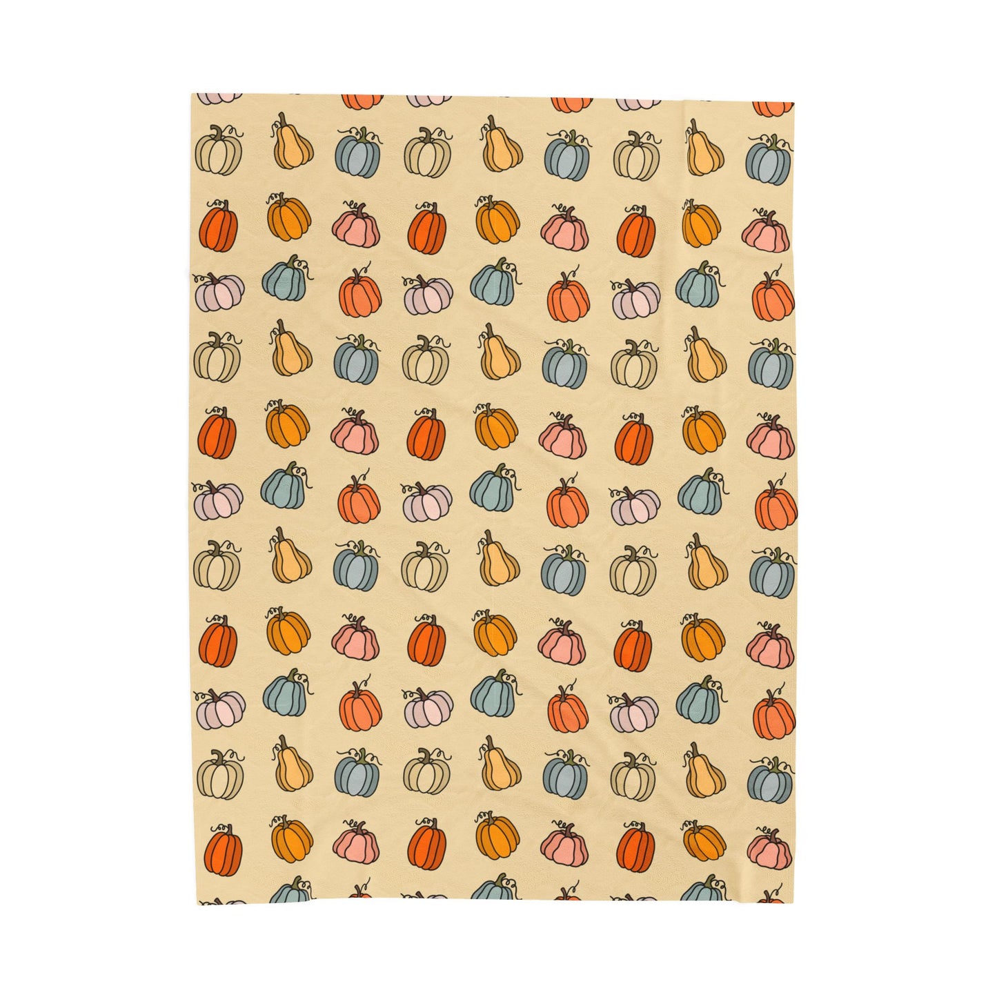 Pumpkin Patterned Velveteen Plush Blanket