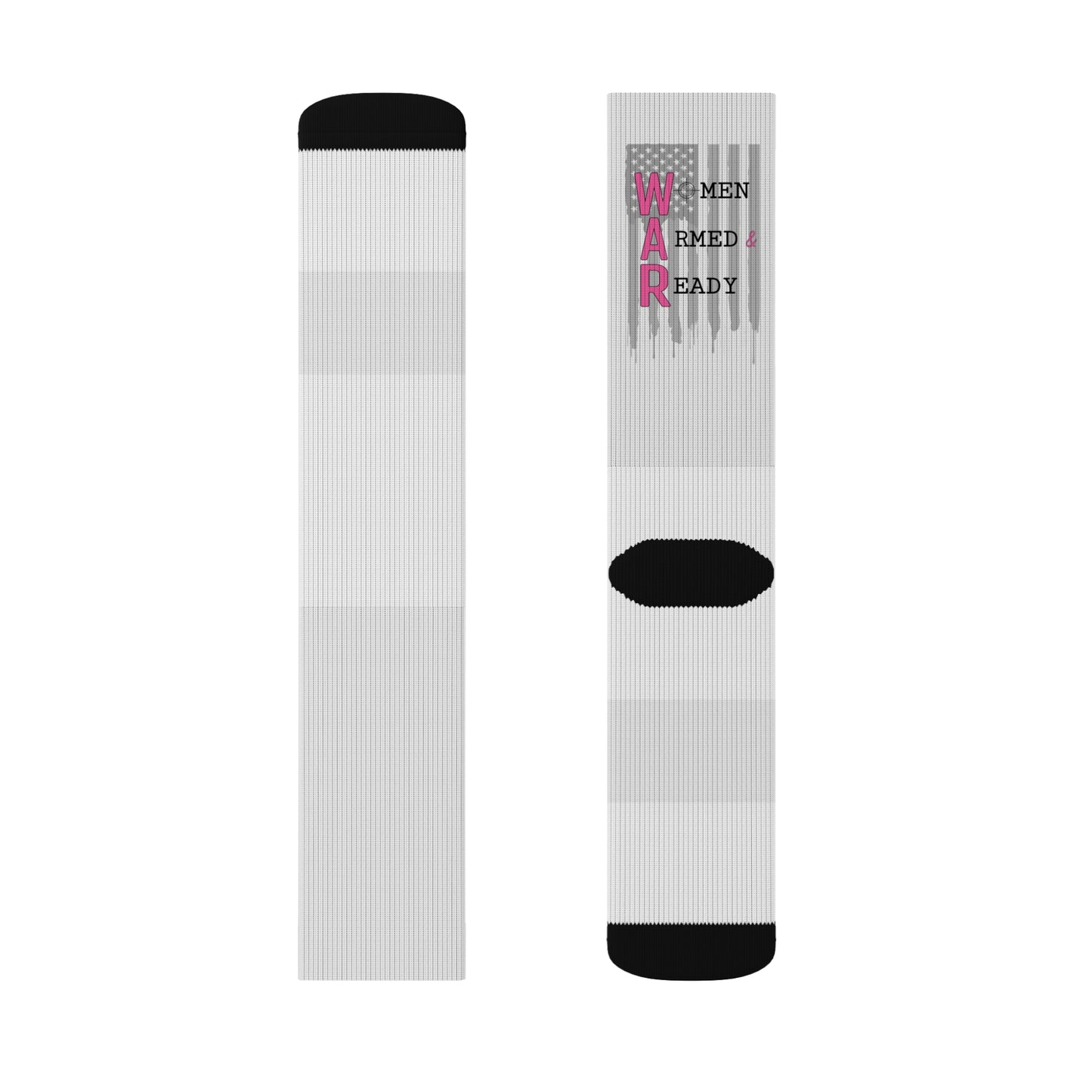 Women Armed & Ready Grey Flag Socks