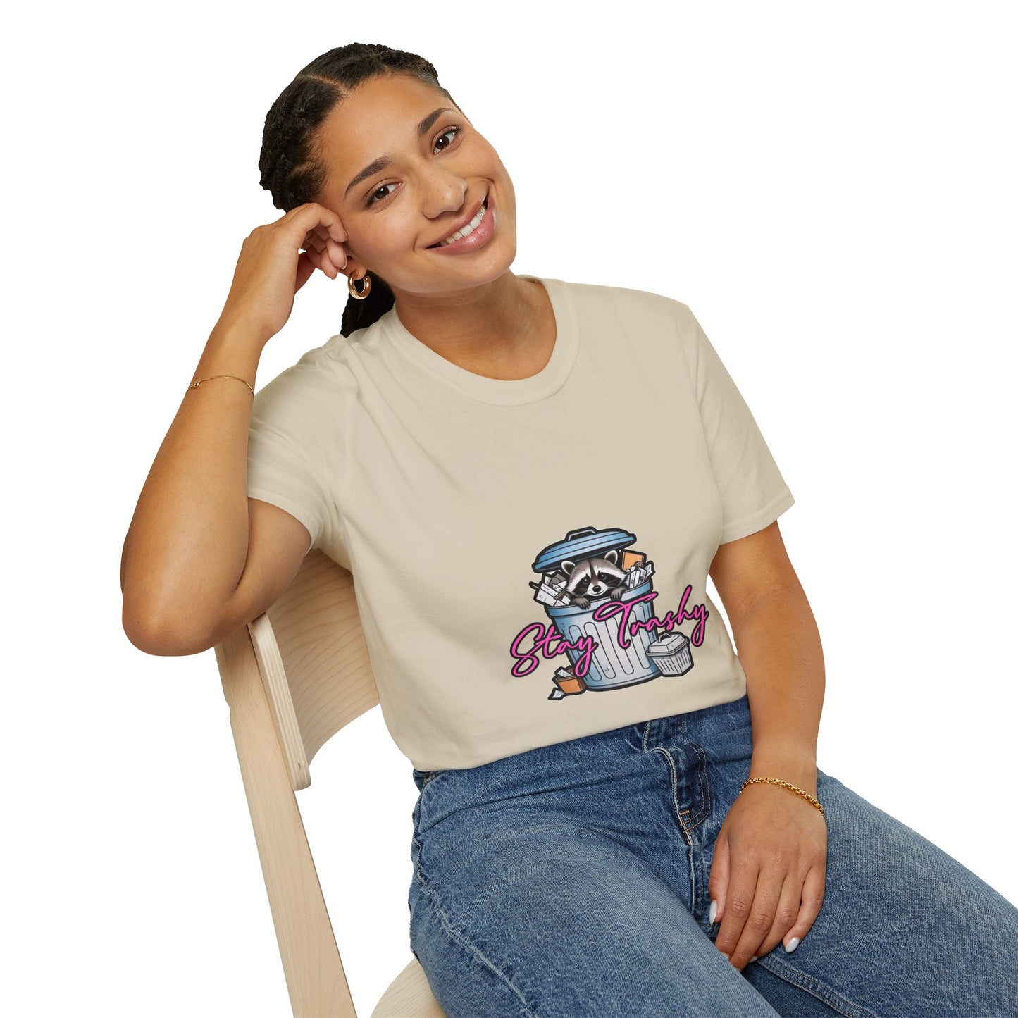 Stay Trashy T-Shirt - Cute Raccoon Design