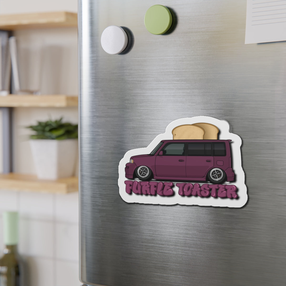 Purple Toaster Die-Cut Magnets