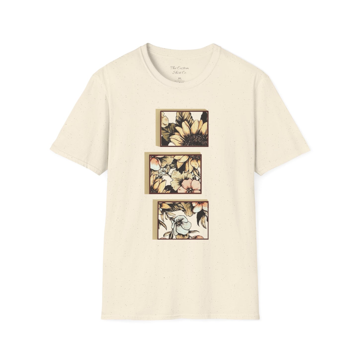 custom vintage flower shirt beige tan light sand