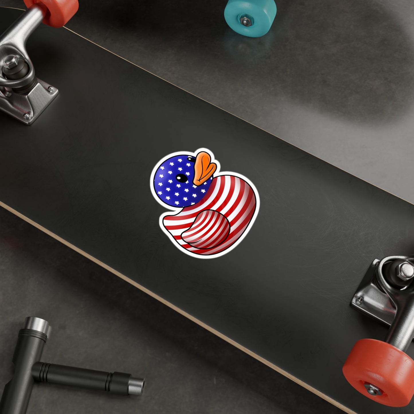 Patriotic Duck Kiss-Cut Vinyl Decal