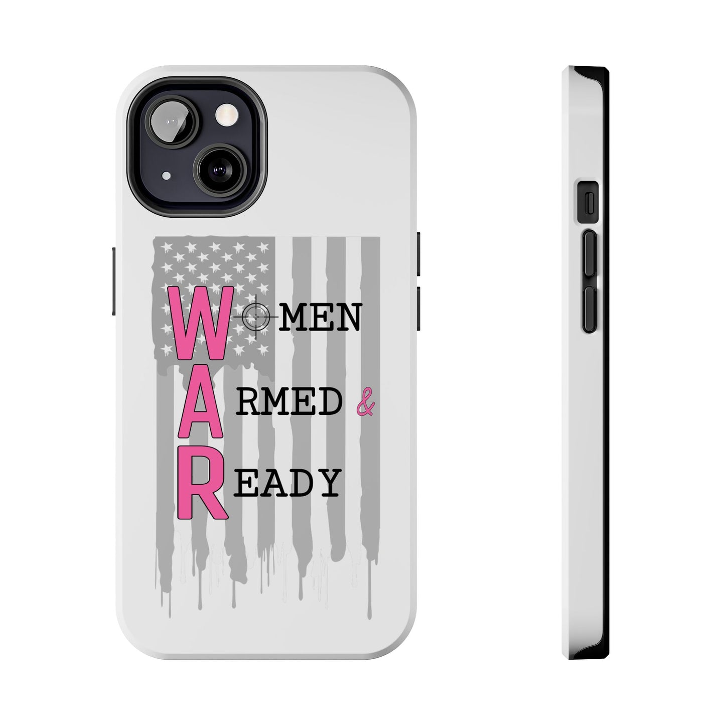 Women Armed & Ready Phone Case - Vertical Flag