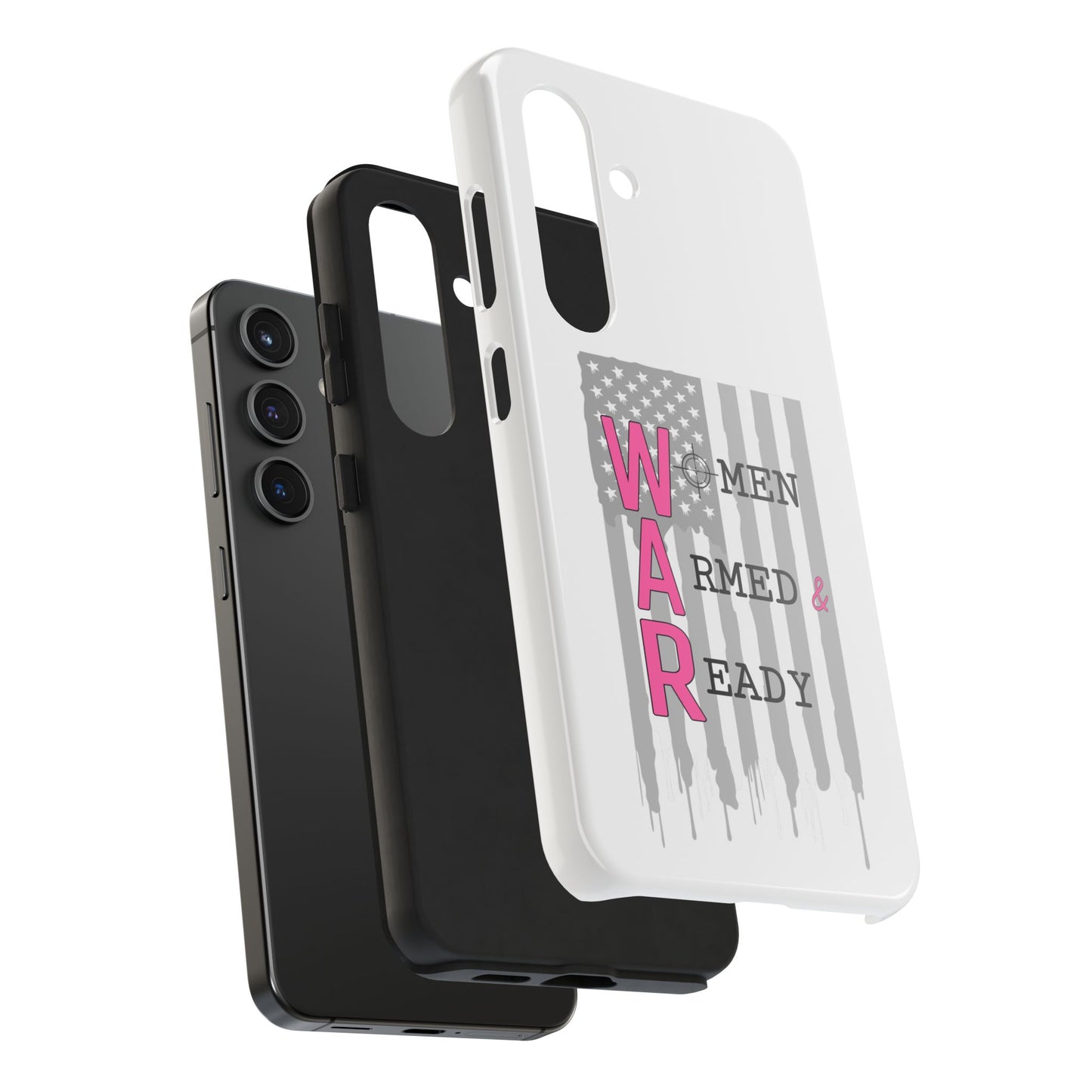 Women Armed & Ready Phone Case - Vertical Flag