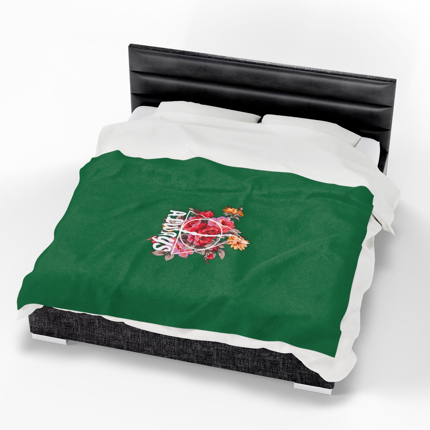 Slytherin 'Always' Floral Design Velveteen Plush Blanket