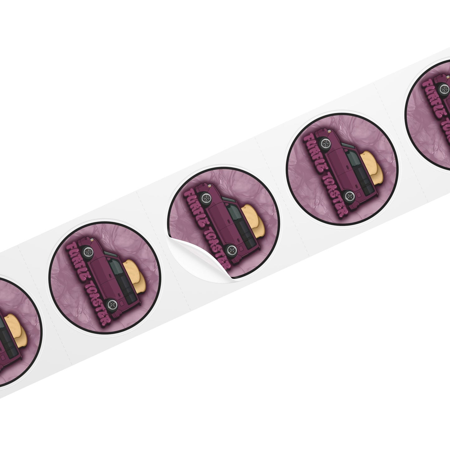 Purple Toaster Sticker Roll