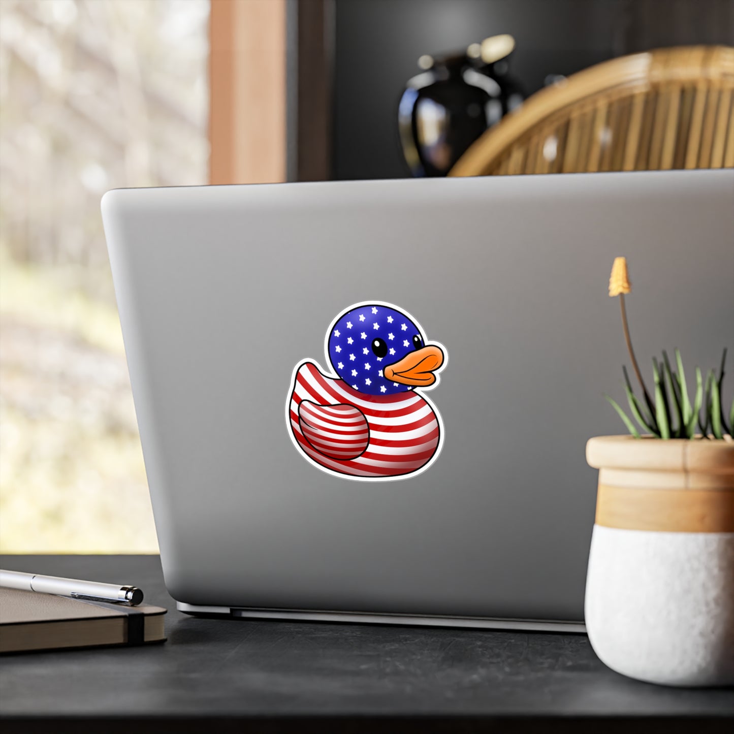 Patriotic Duck Kiss-Cut Vinyl Decal