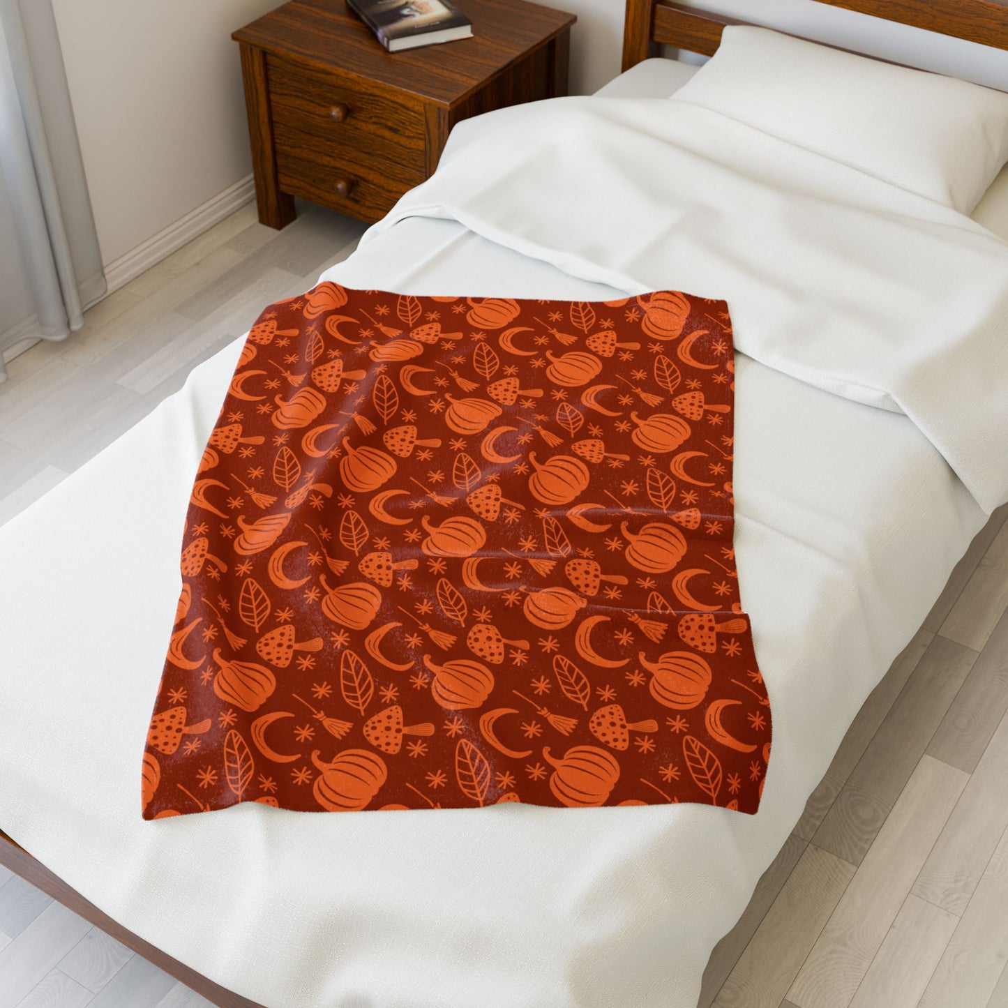 Pumpkin Pattern Fall Velveteen Plush Blanket