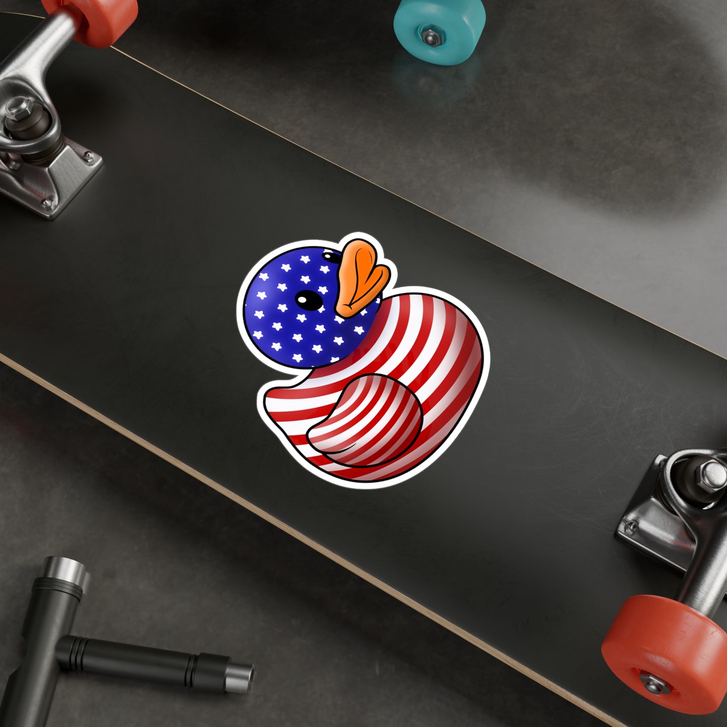 Patriotic Duck Kiss-Cut Vinyl Decal