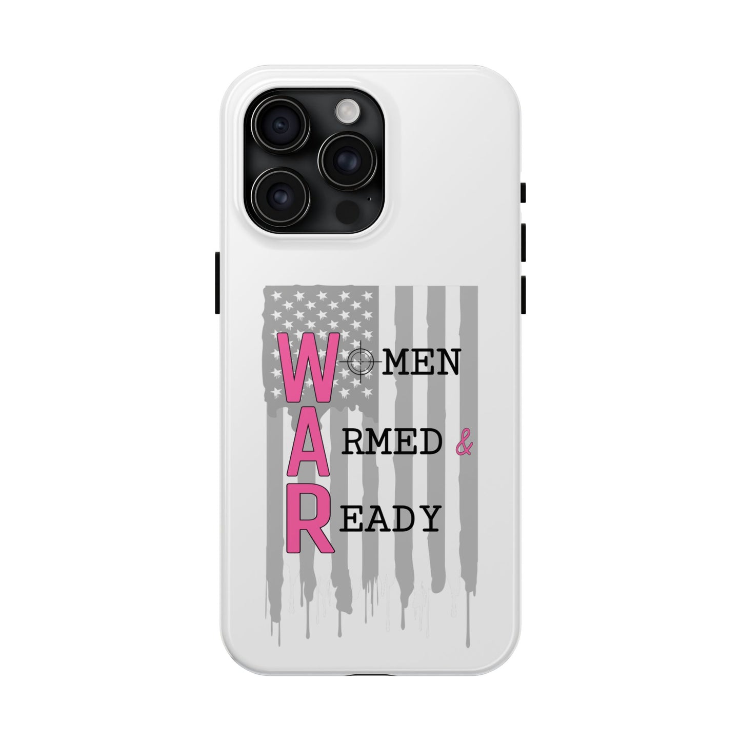 Women Armed & Ready Phone Case - Vertical Flag