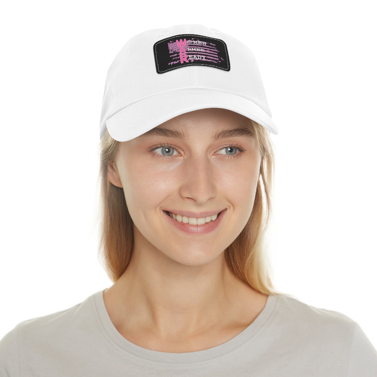 Women Armed & Ready Pink Flag With Leather Patch