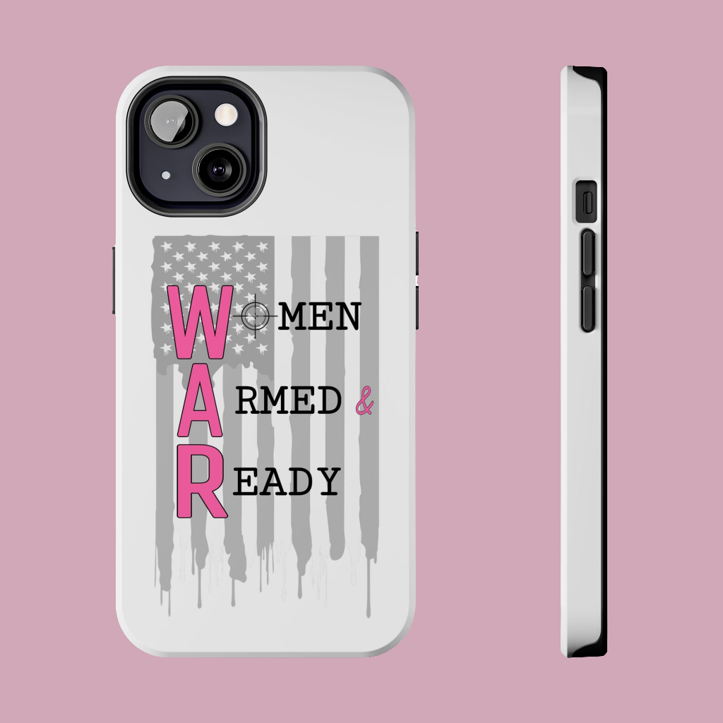 Women Armed & Ready Phone Case - Vertical Flag