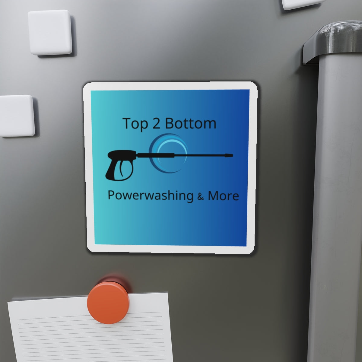 Top 2 Bottom Power Washing Die-Cut Magnet - Top 2 Bottom Design for Home & Business